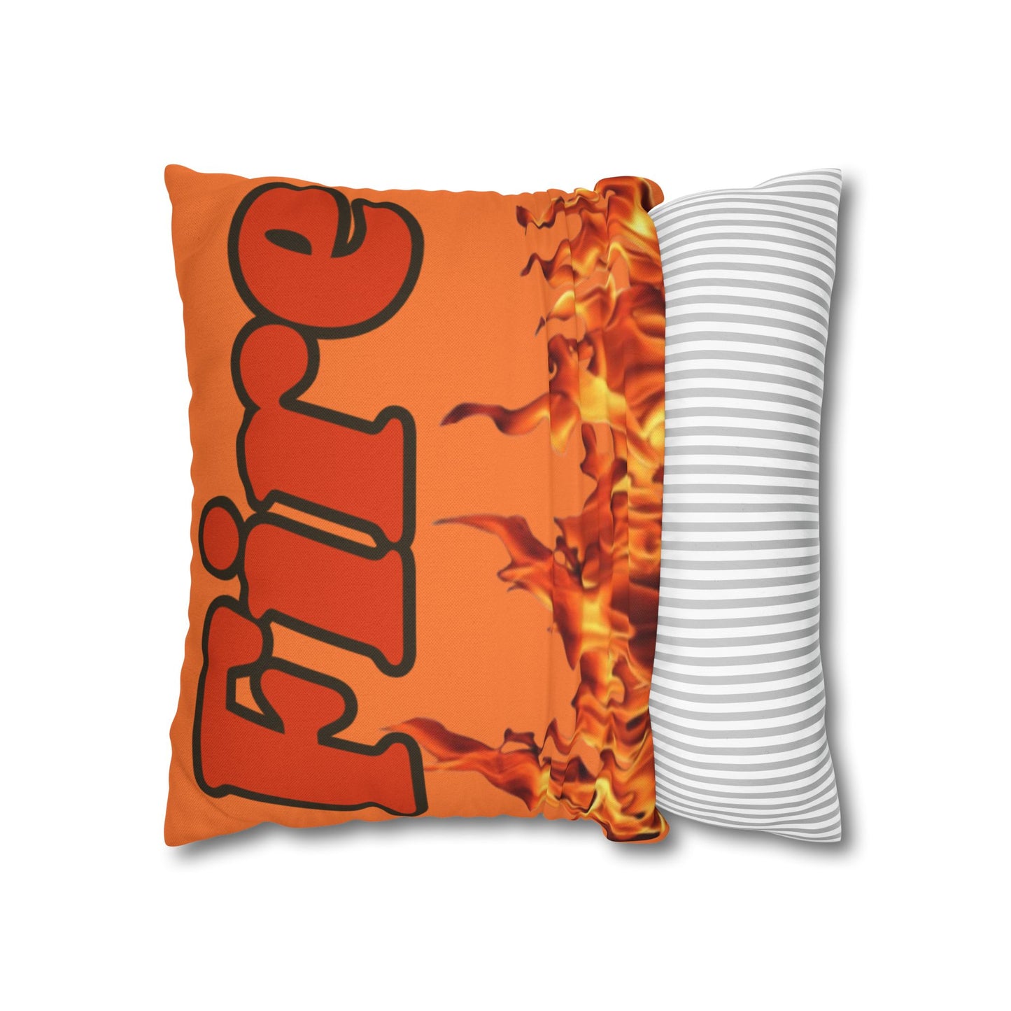 Spun Polyester Square Pillowcase - (Fire)