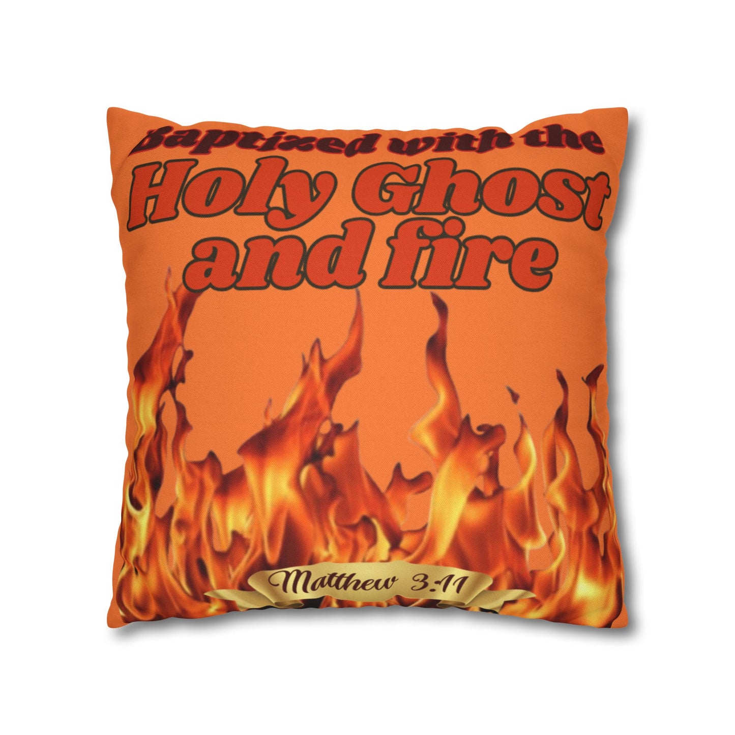 Spun Polyester Square Pillowcase - (Fire)