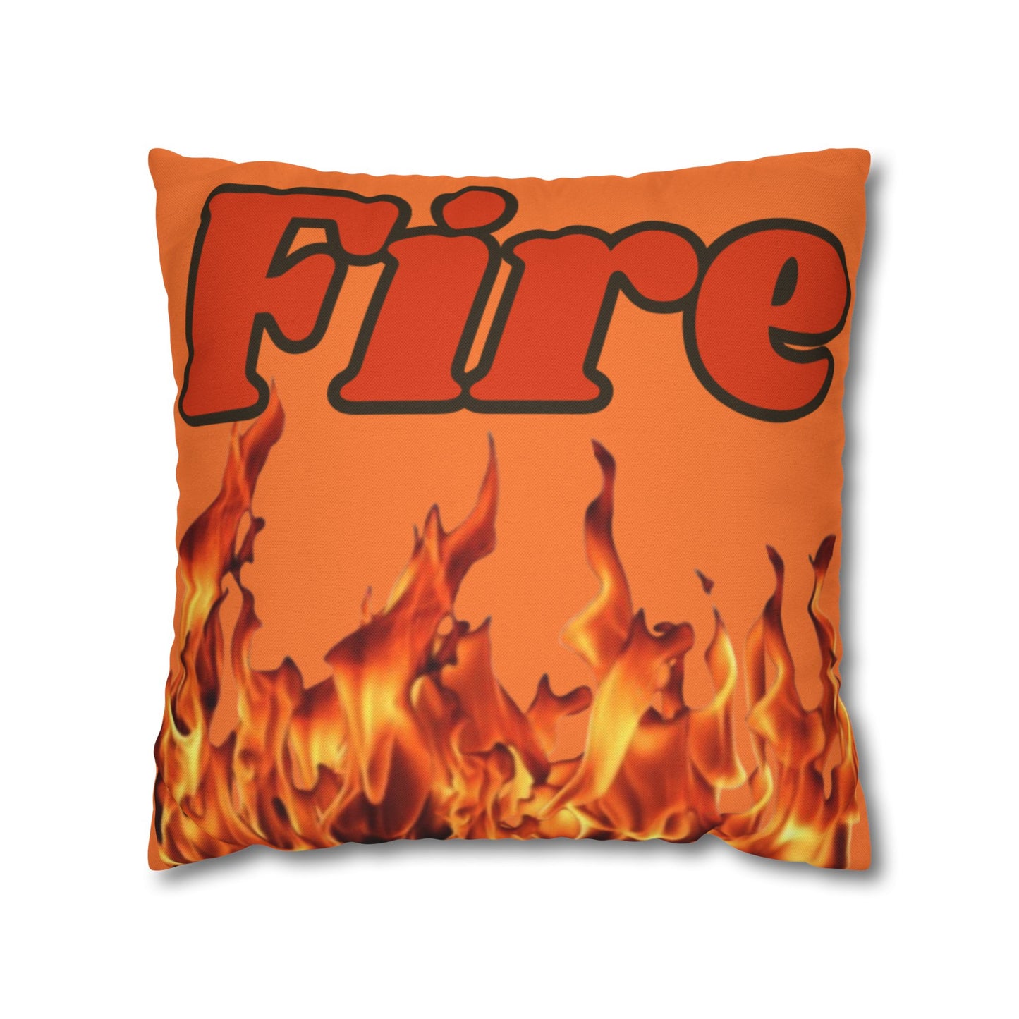Spun Polyester Square Pillowcase - (Fire)