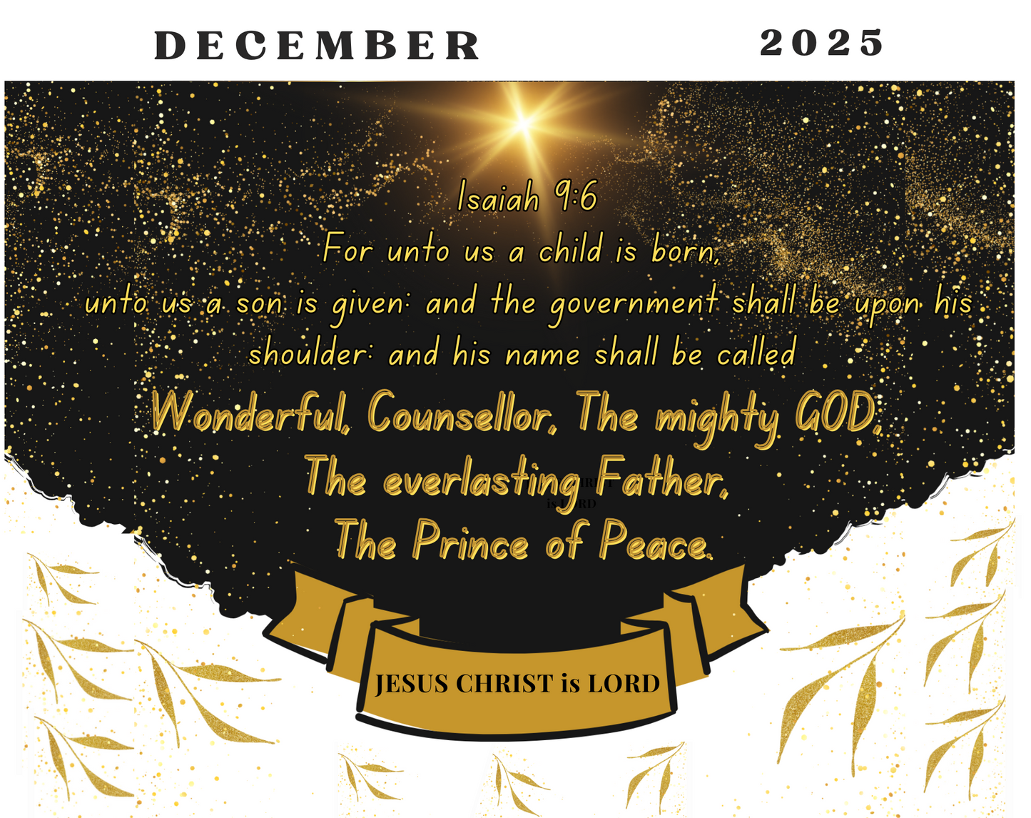 Faith-Based Wall Calendar 2025 (US Public Holidays)