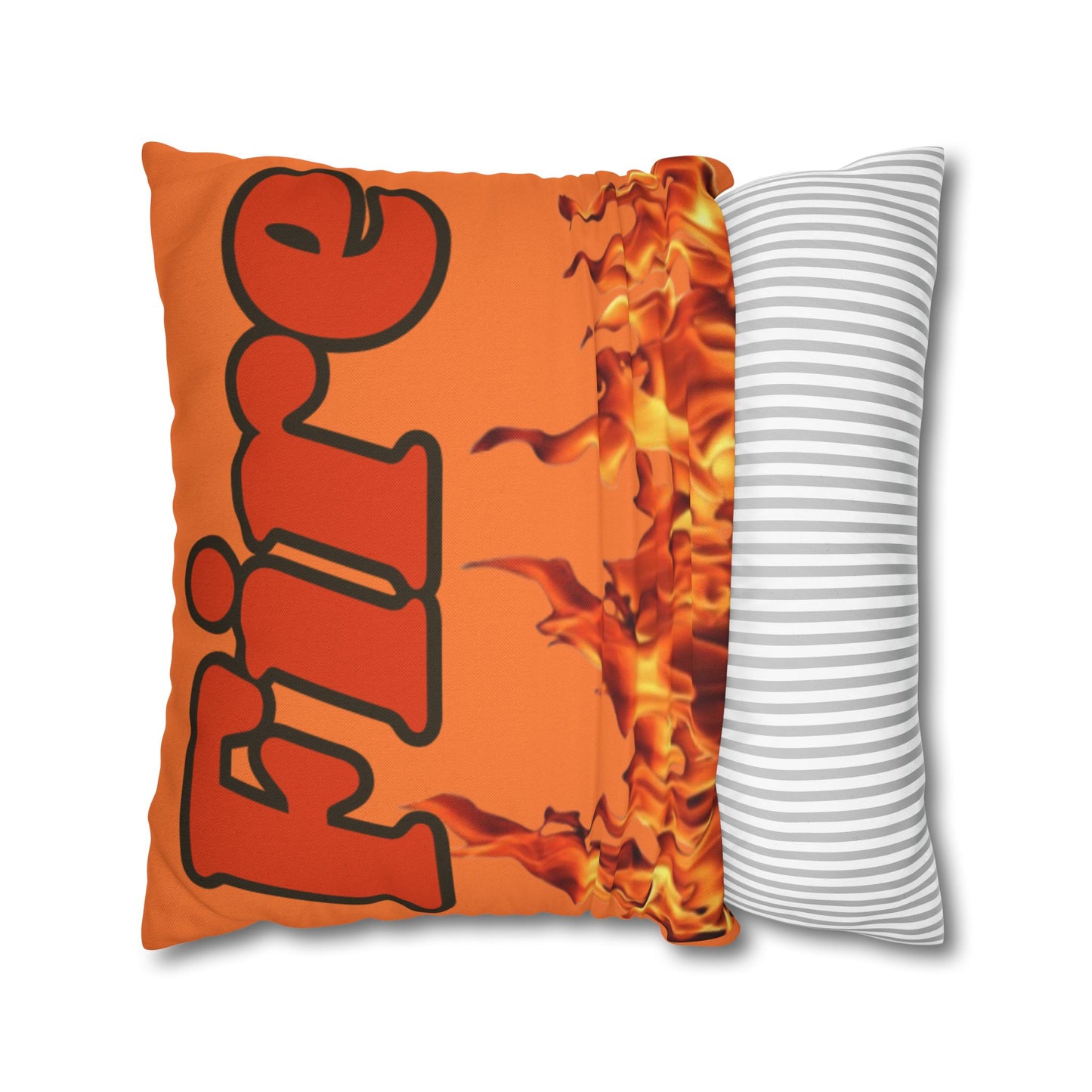 Spun Polyester Square Pillowcase - (Fire)