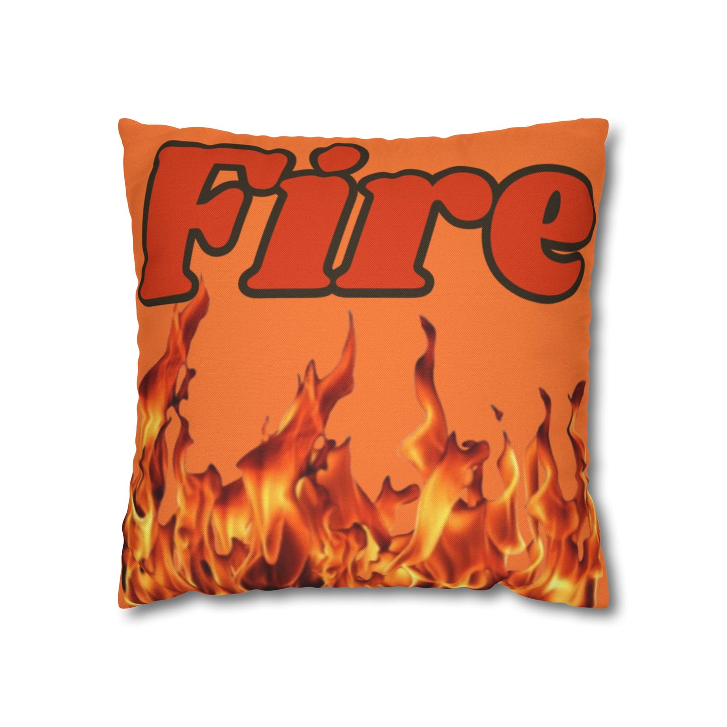 Spun Polyester Square Pillowcase - (Fire)