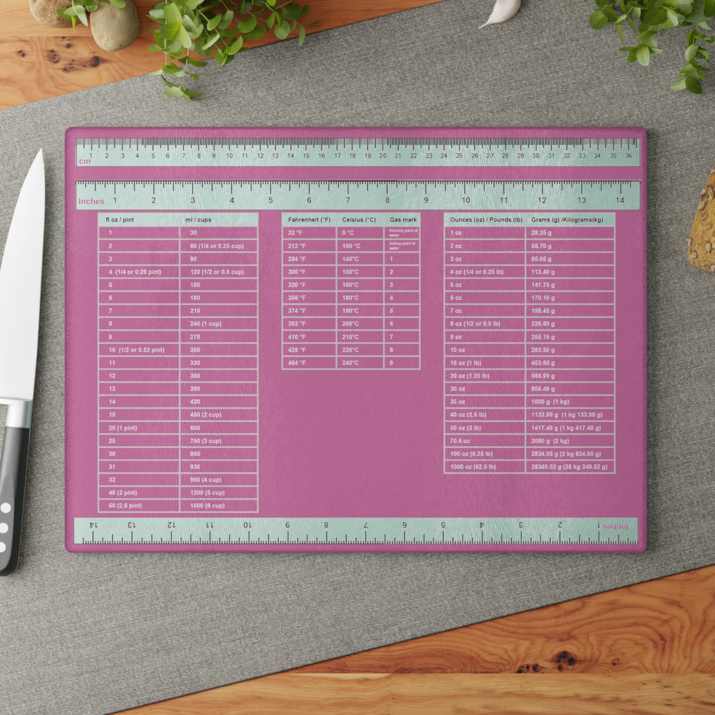 Glass Cutting Board - Pink