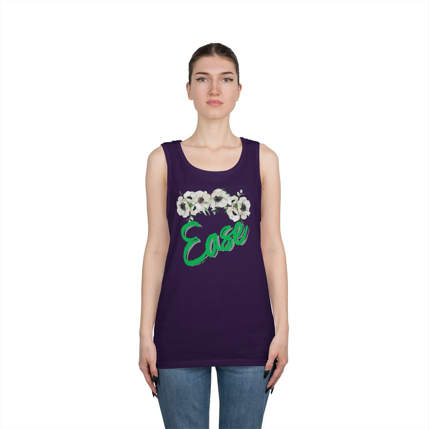 Unisex Heavy Cotton Tank Top (Floral-Ease)