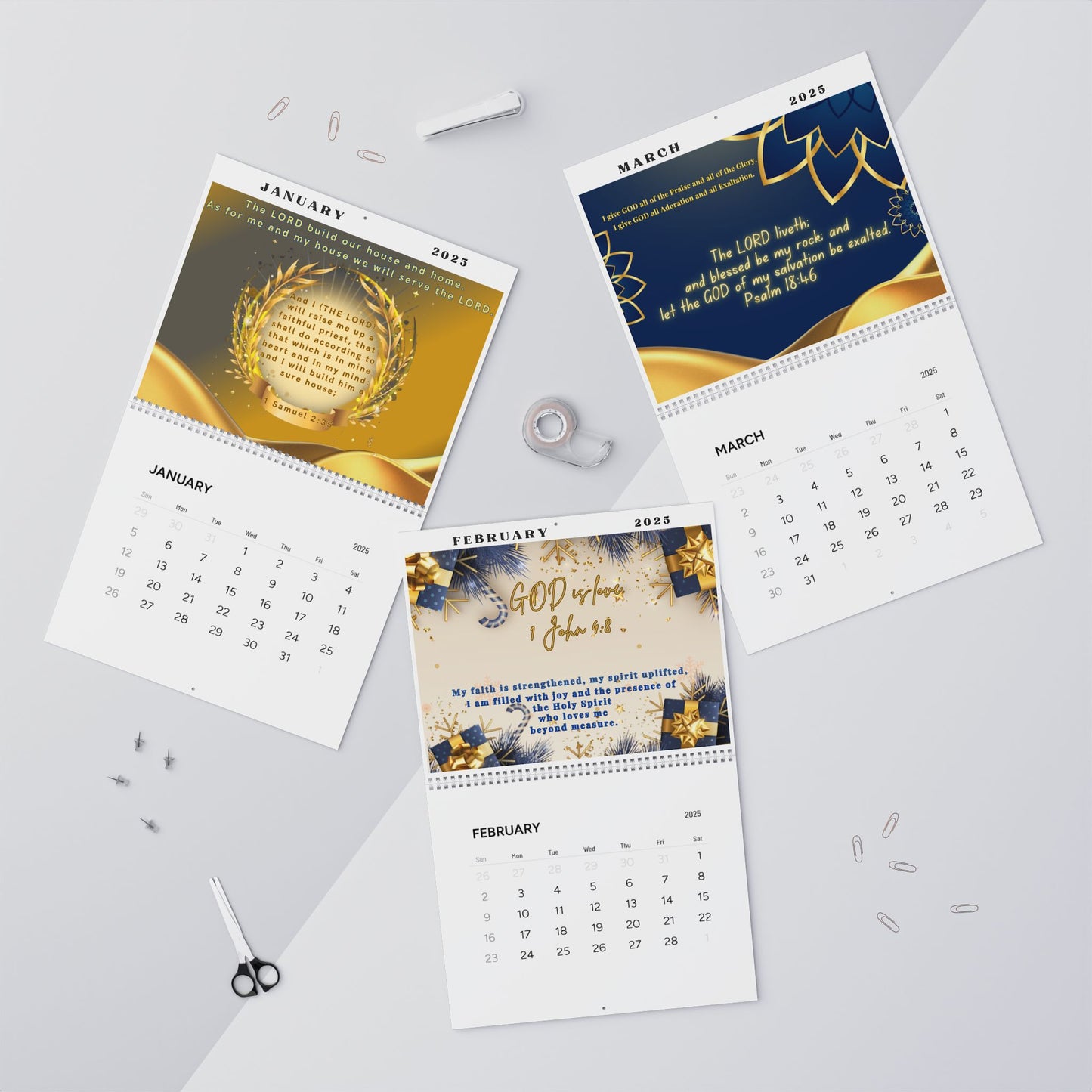 Faith-Based Wall Calendar 2025 (US Public Holidays)