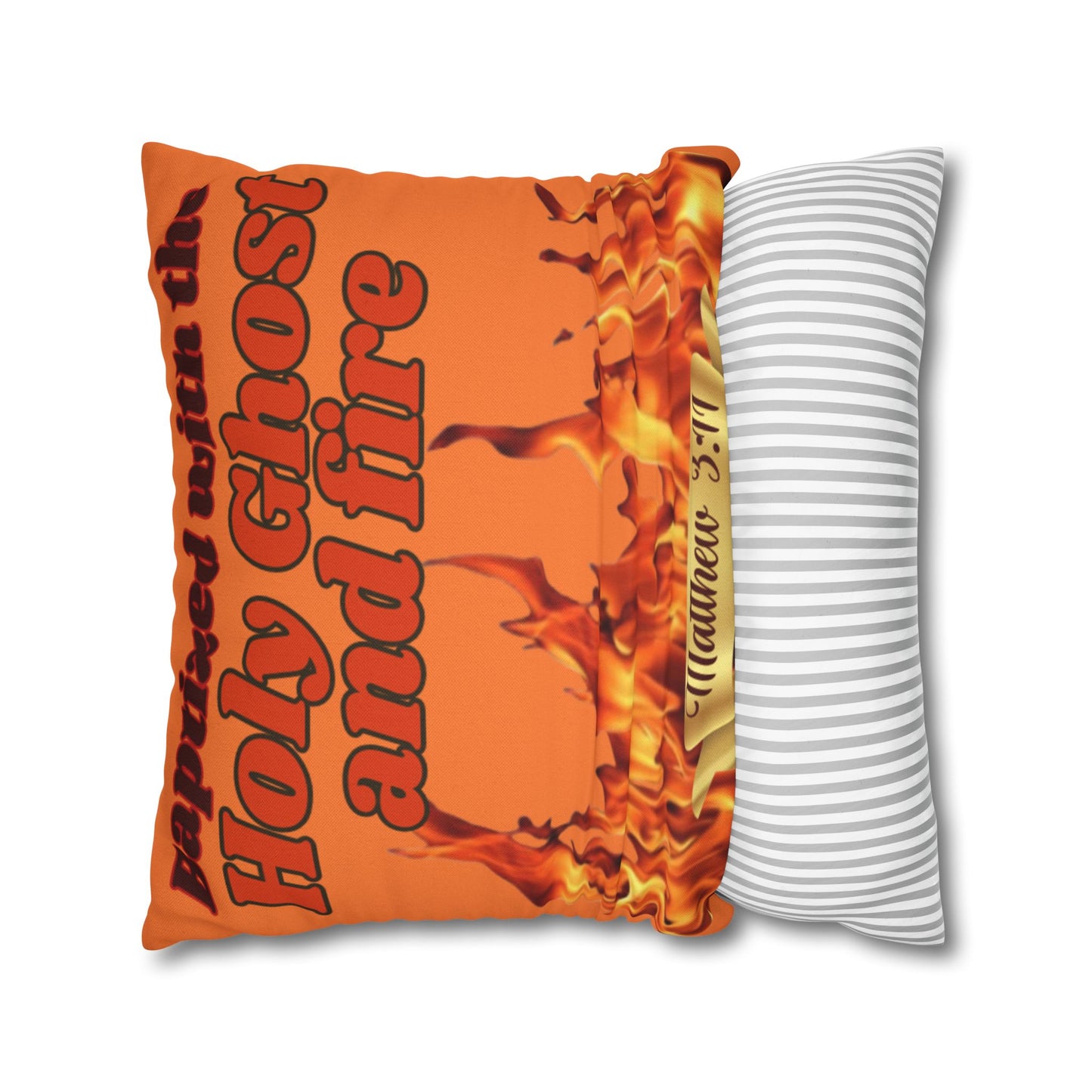 Spun Polyester Square Pillowcase - (Fire)