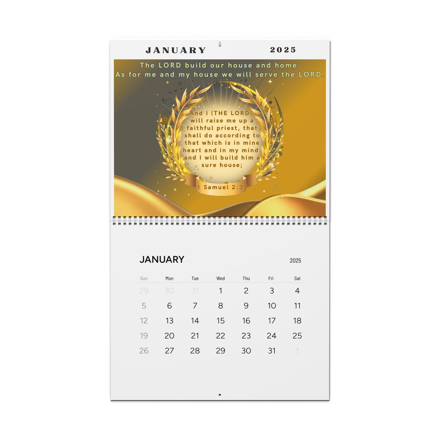Faith-Based Wall Calendar 2025 (US Public Holidays)