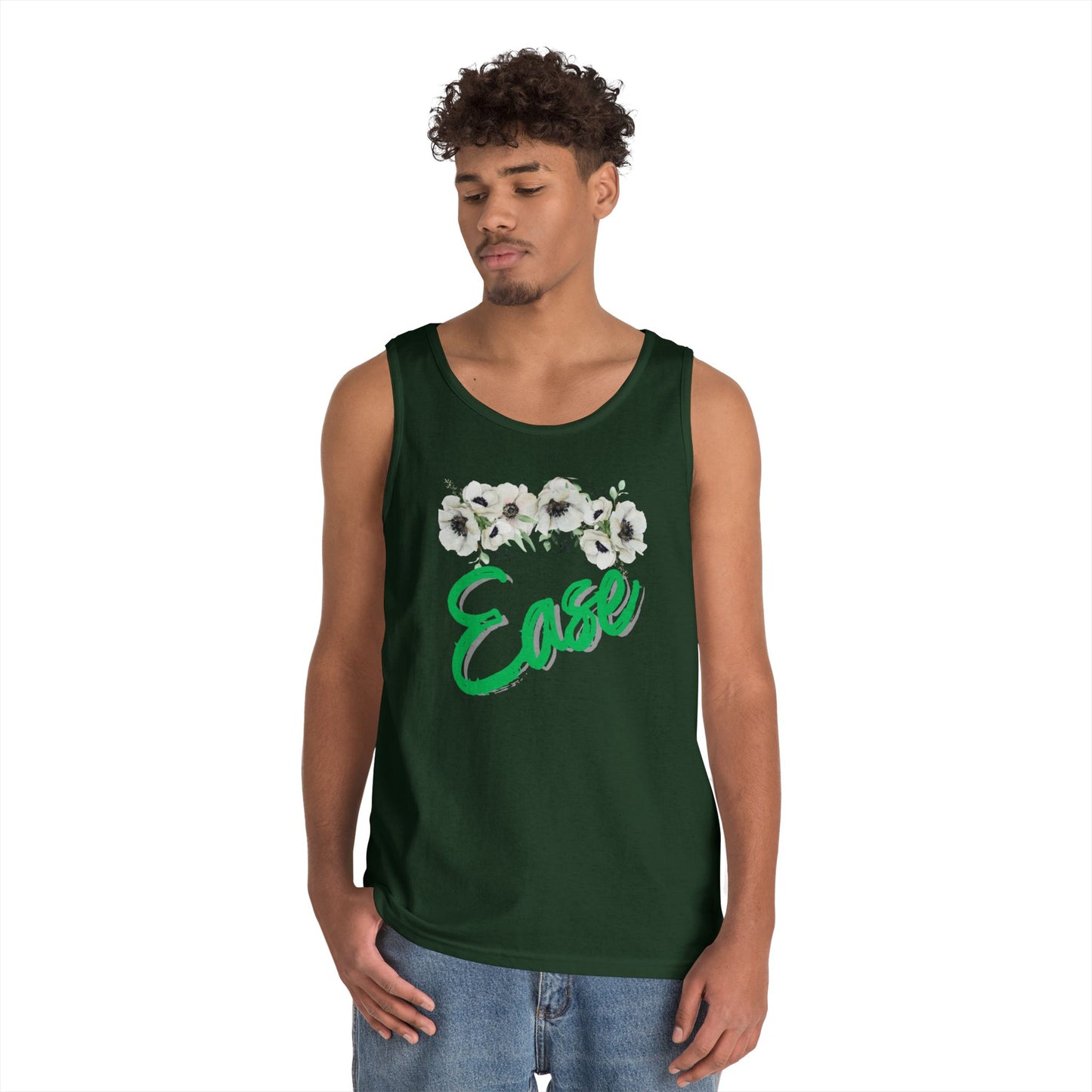 Unisex Heavy Cotton Tank Top (Floral-Ease)
