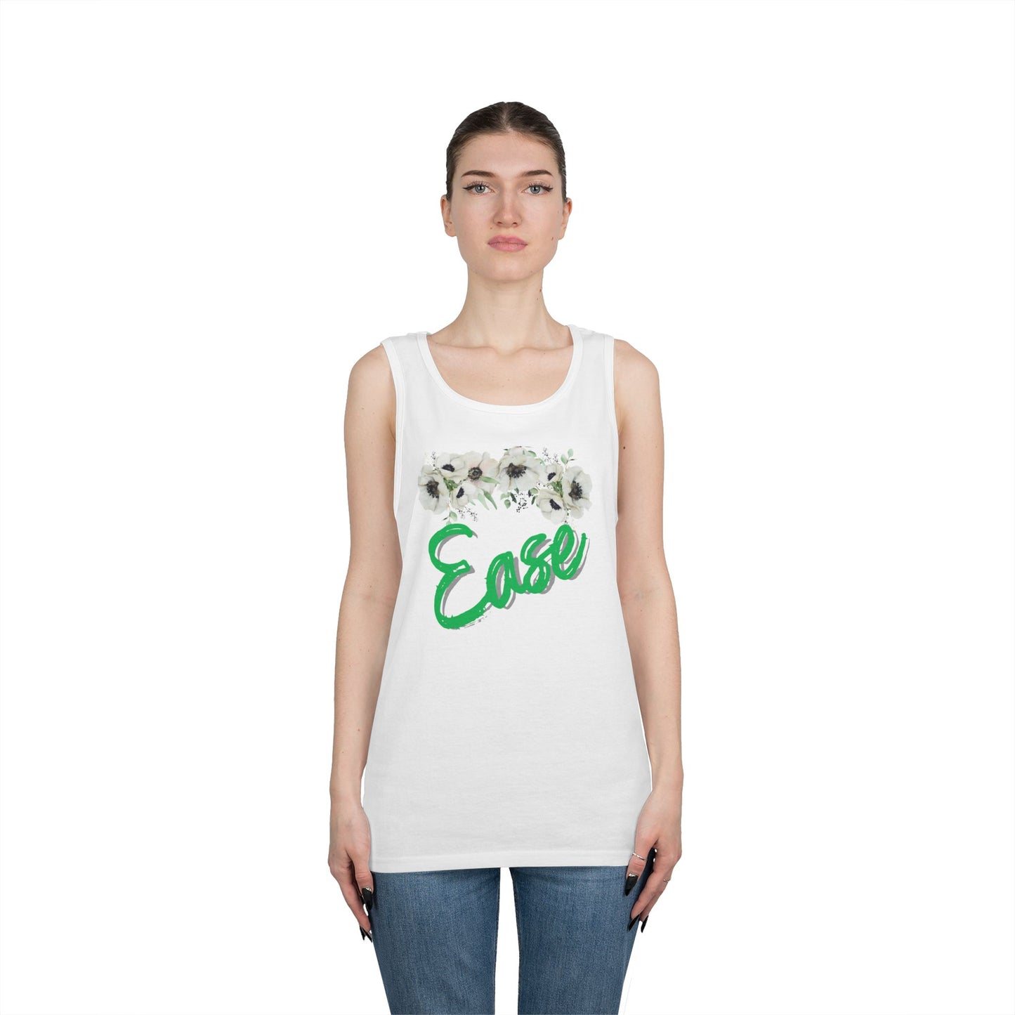 Unisex Heavy Cotton Tank Top (Floral-Ease)
