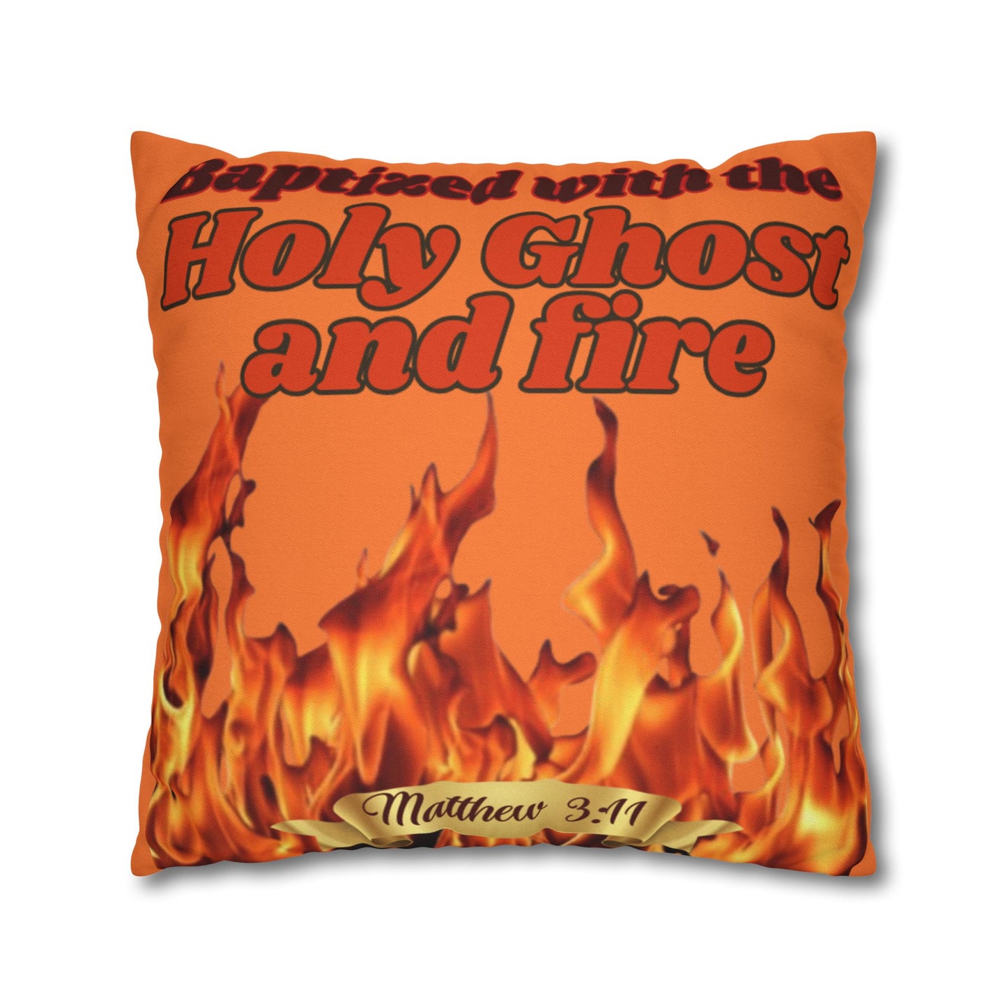 Spun Polyester Square Pillowcase - (Fire)