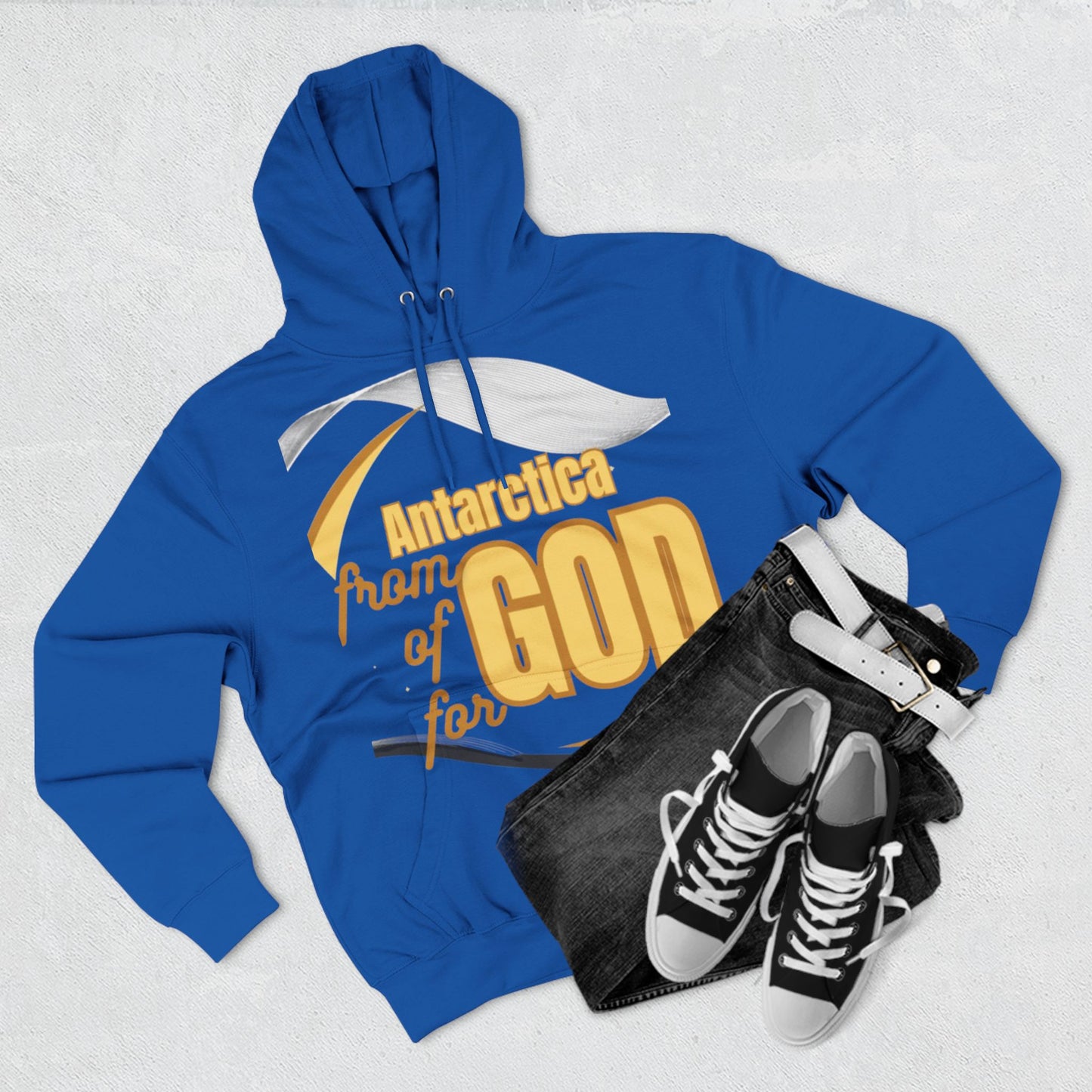 Three-Panel Fleece Hoodie (Antarctica-forGod)