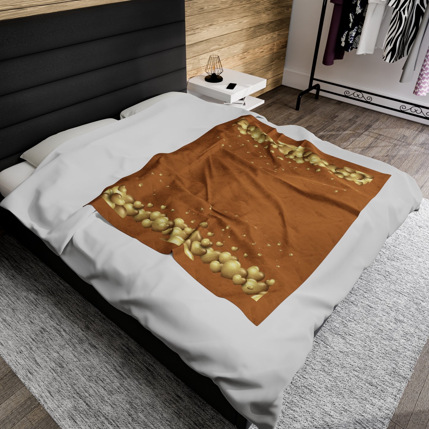 Velveteen Plush Blanket - BrownGold