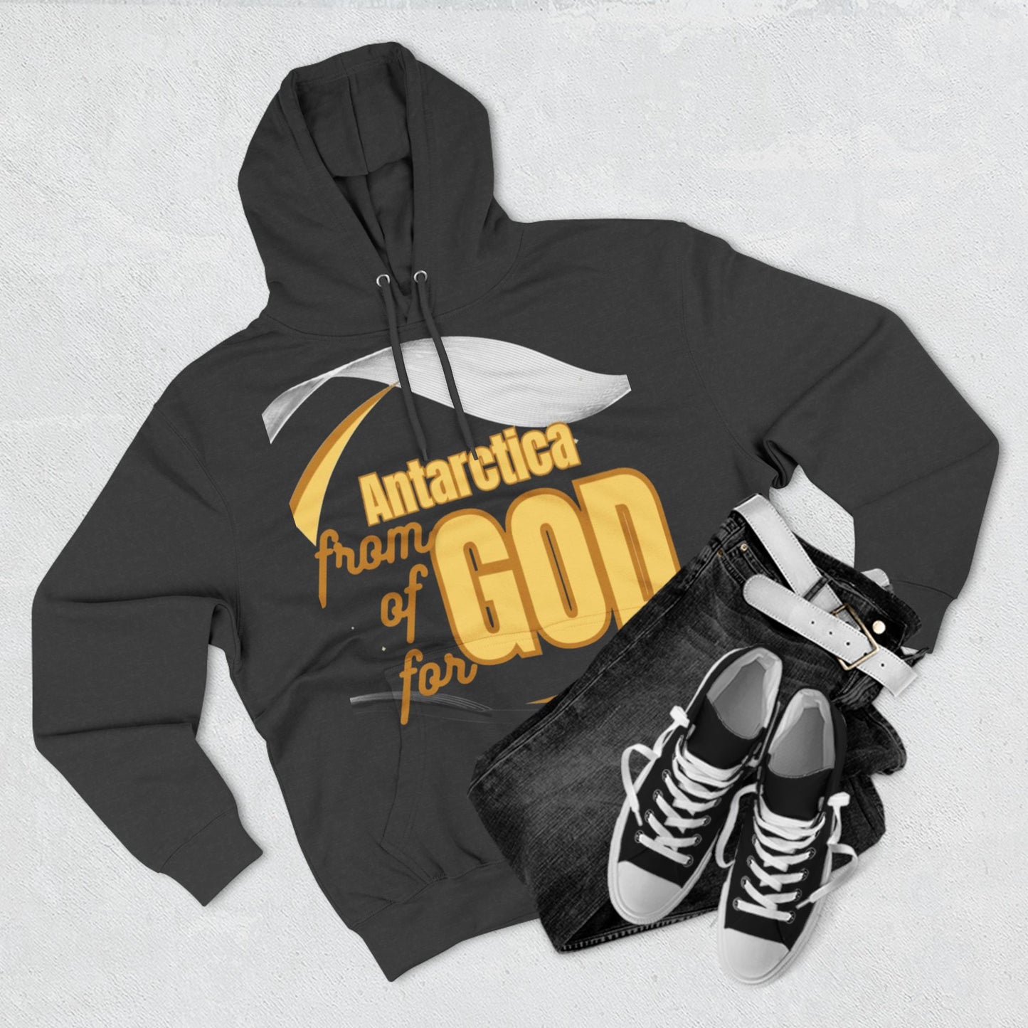 Three-Panel Fleece Hoodie (Antarctica-forGod)