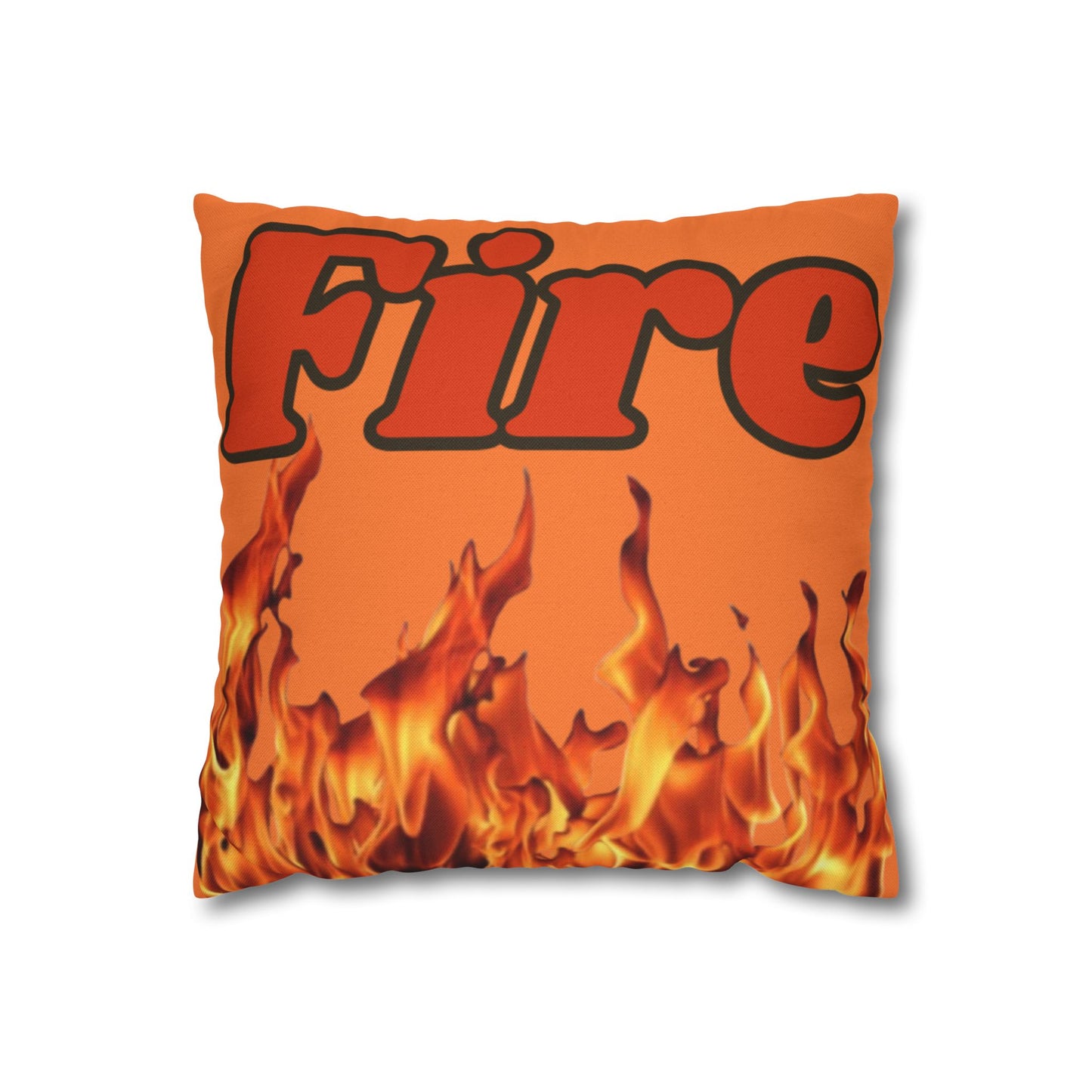 Spun Polyester Square Pillowcase - (Fire)