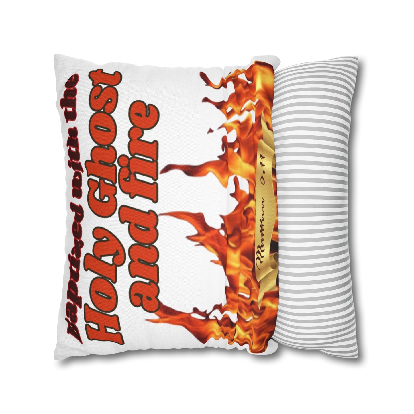 Spun Polyester Square Pillowcase - (Fire)