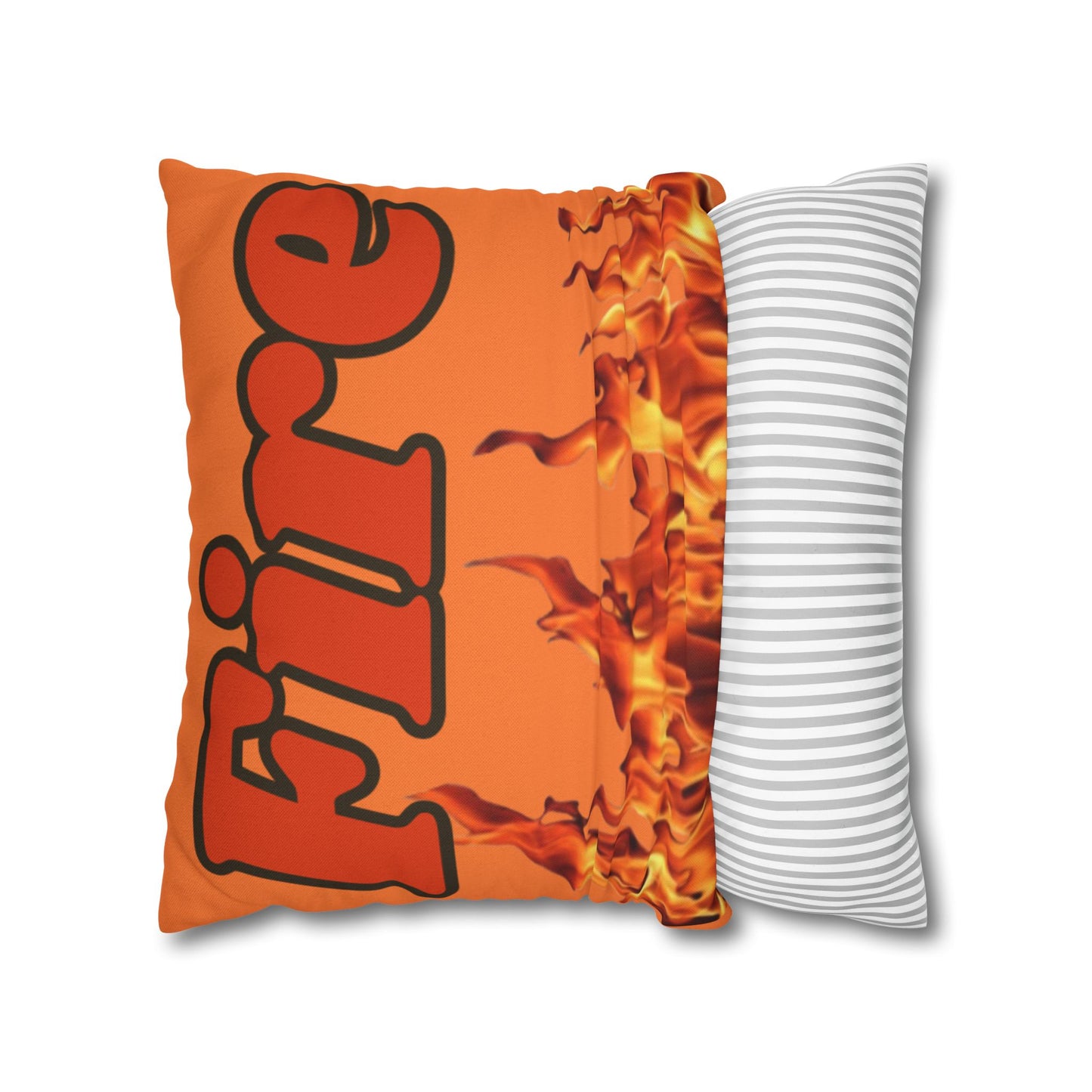 Spun Polyester Square Pillowcase - (Fire)