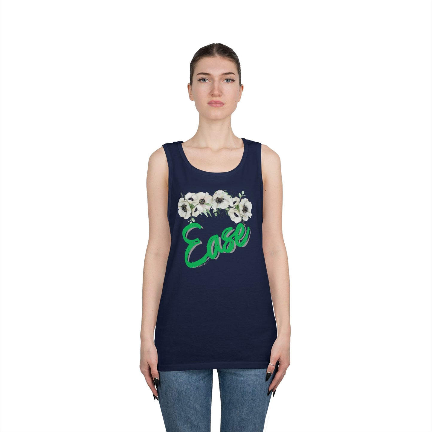 Unisex Heavy Cotton Tank Top (Floral-Ease)