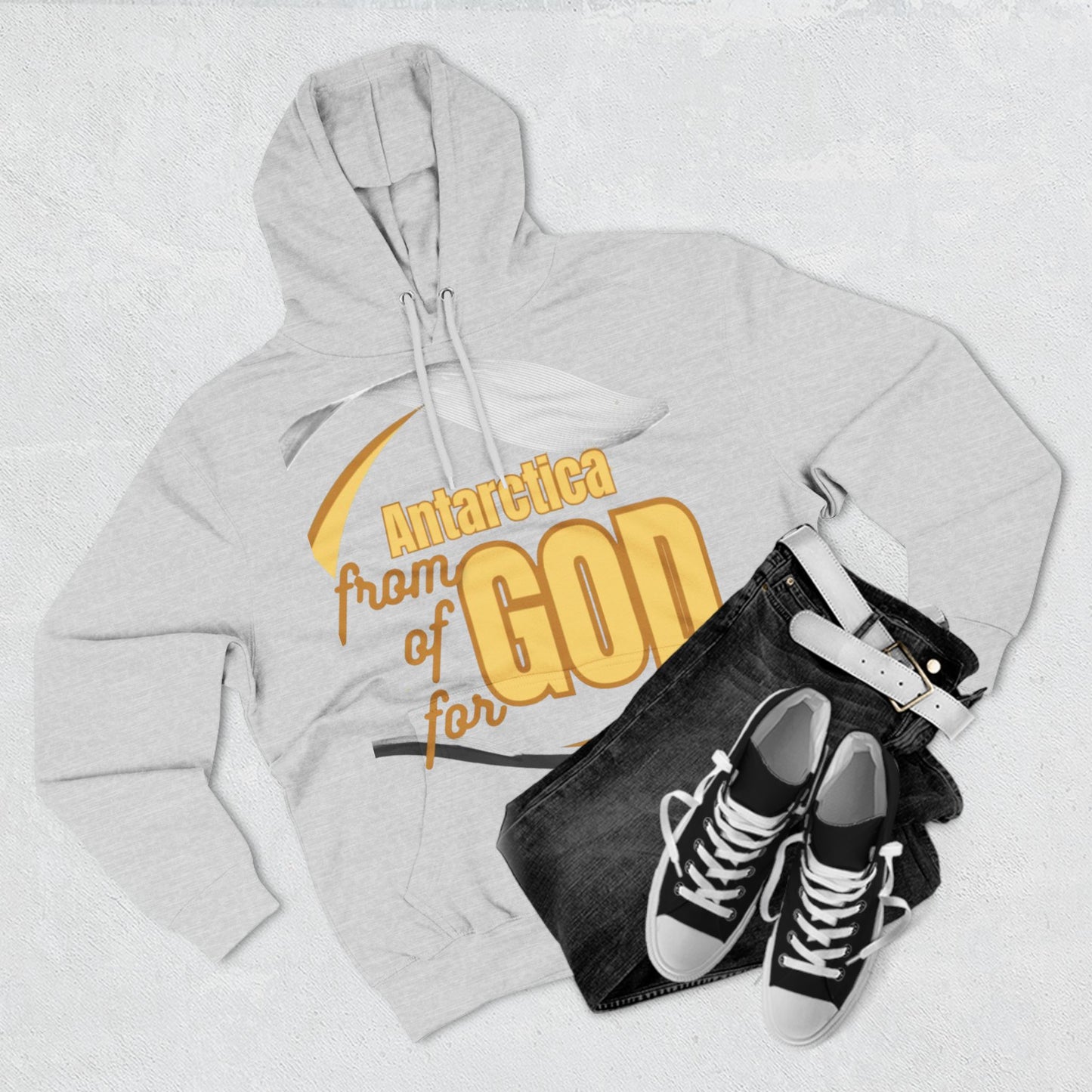 Three-Panel Fleece Hoodie (Antarctica-forGod)