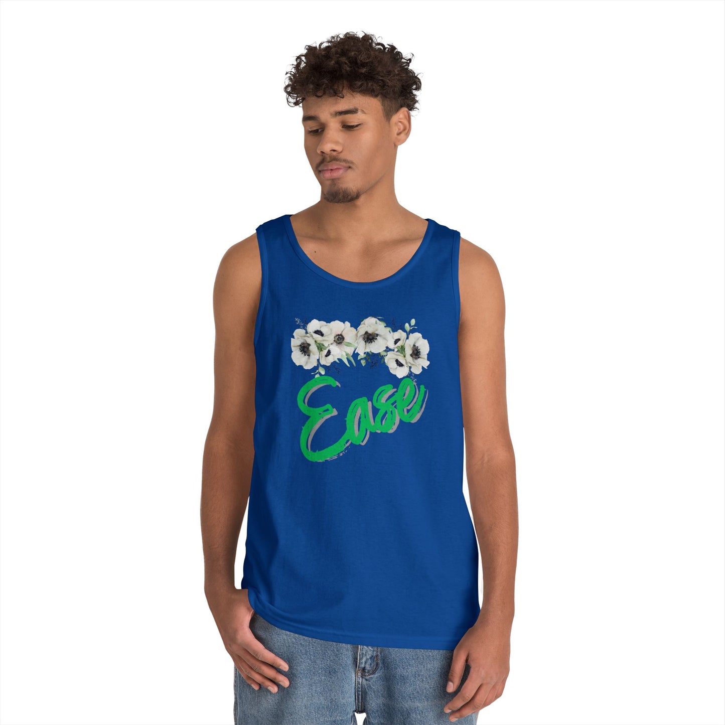 Unisex Heavy Cotton Tank Top (Floral-Ease)