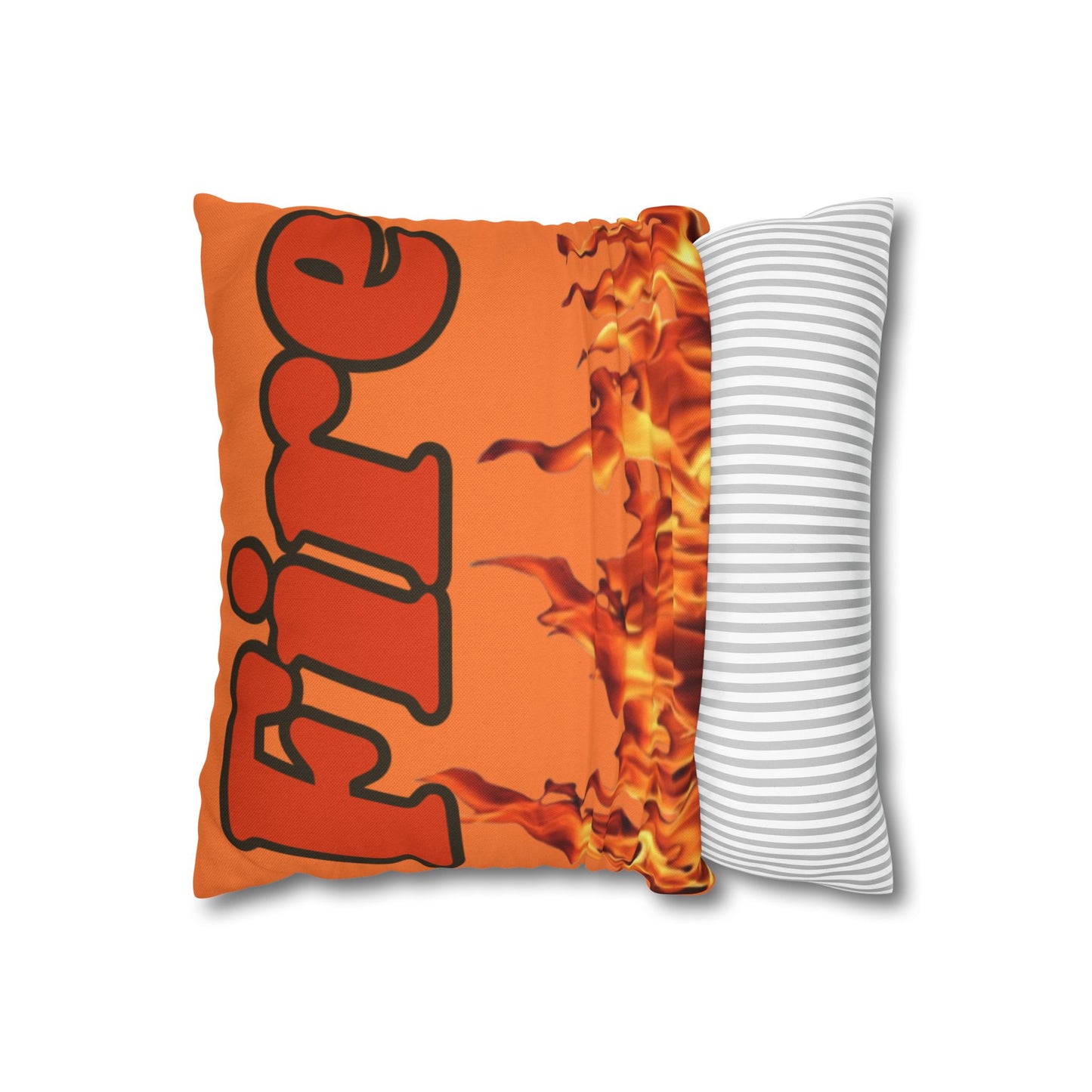 Spun Polyester Square Pillowcase - (Fire)