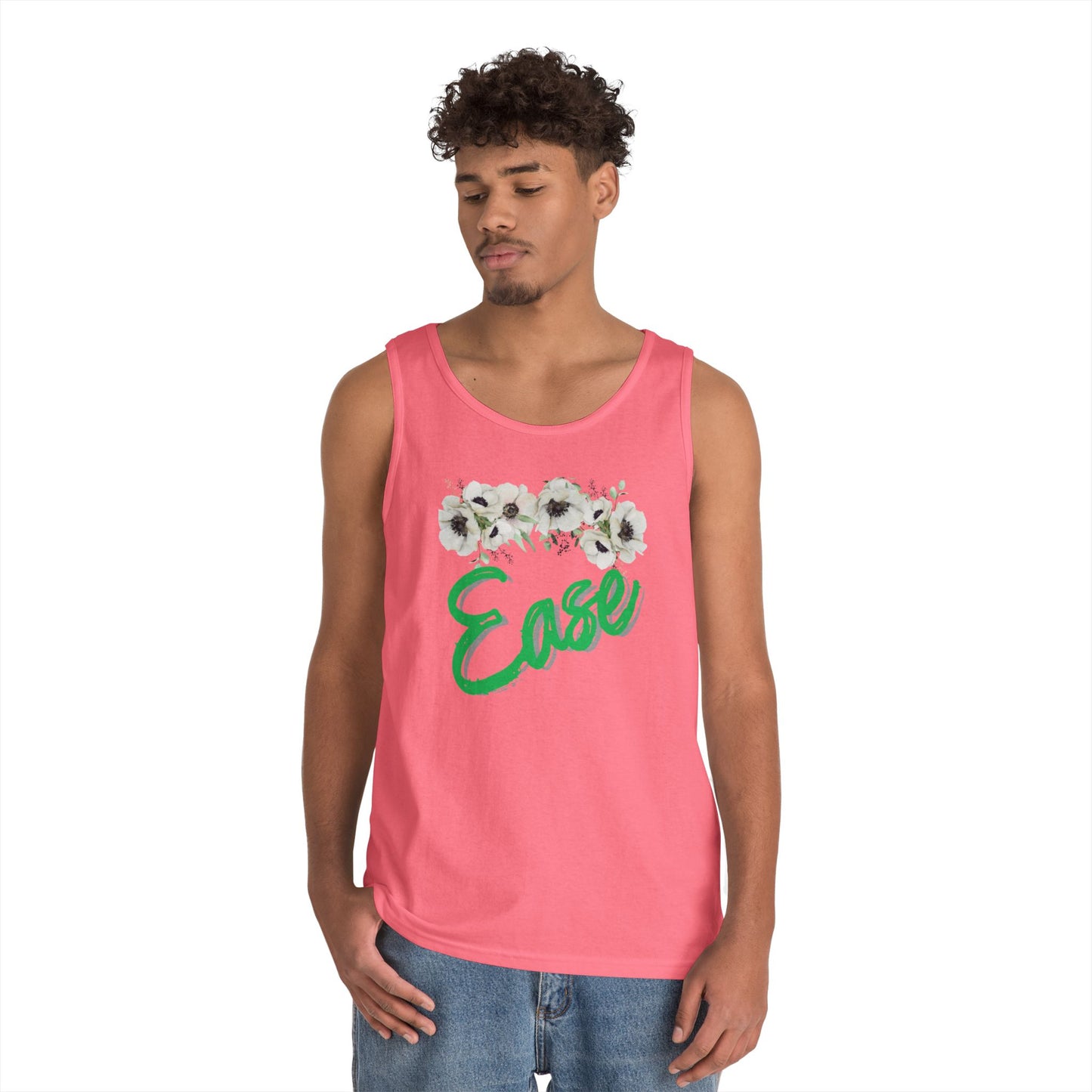 Unisex Heavy Cotton Tank Top (Floral-Ease)