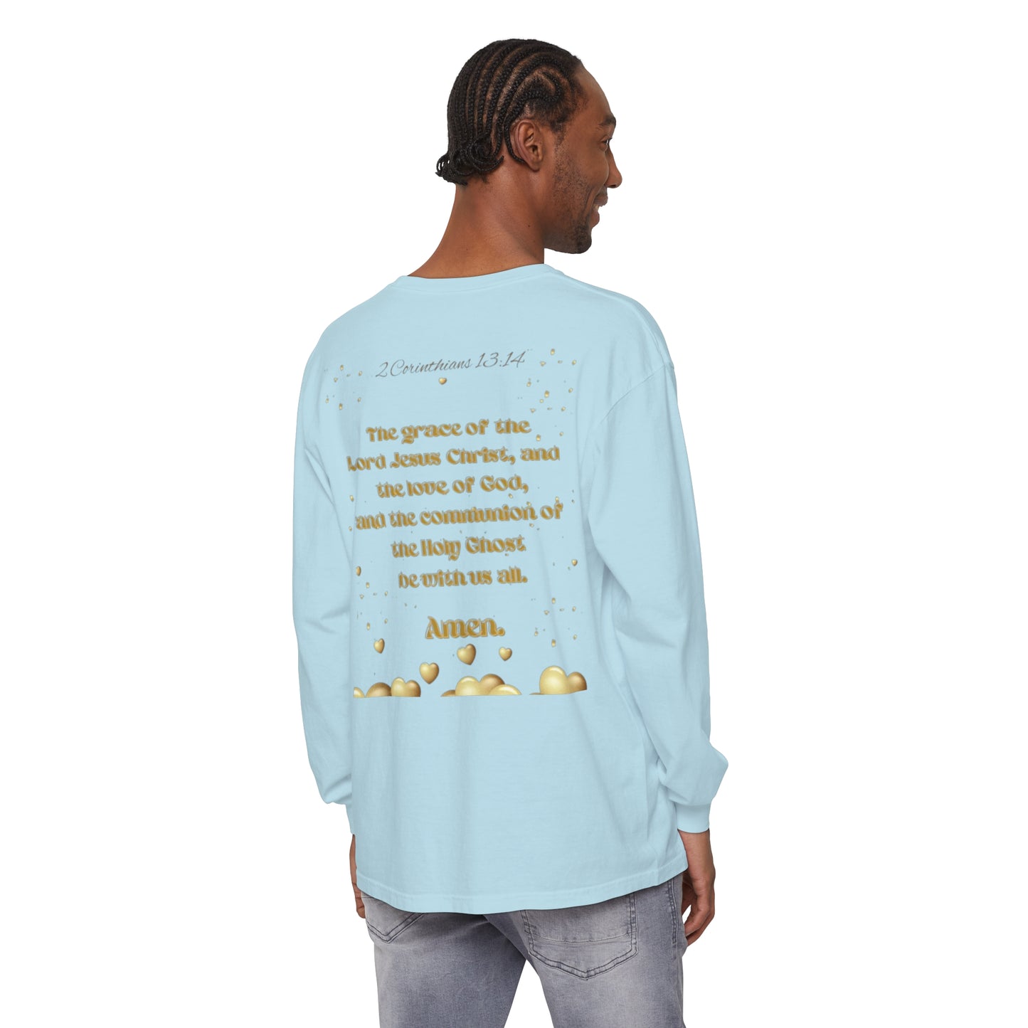 Unisex Garment-dyed Long Sleeve T-Shirt (Love)