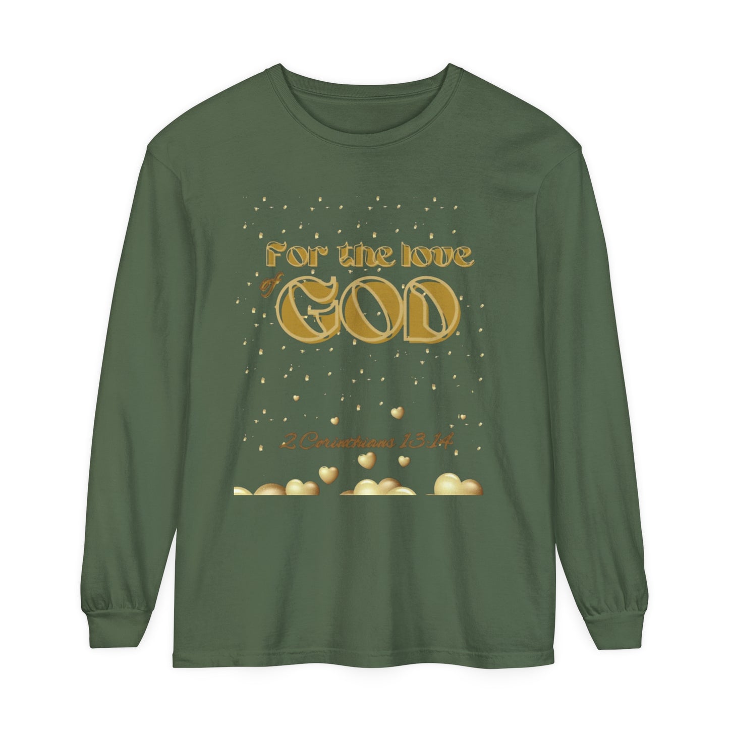 Unisex Garment-dyed Long Sleeve T-Shirt (Love)