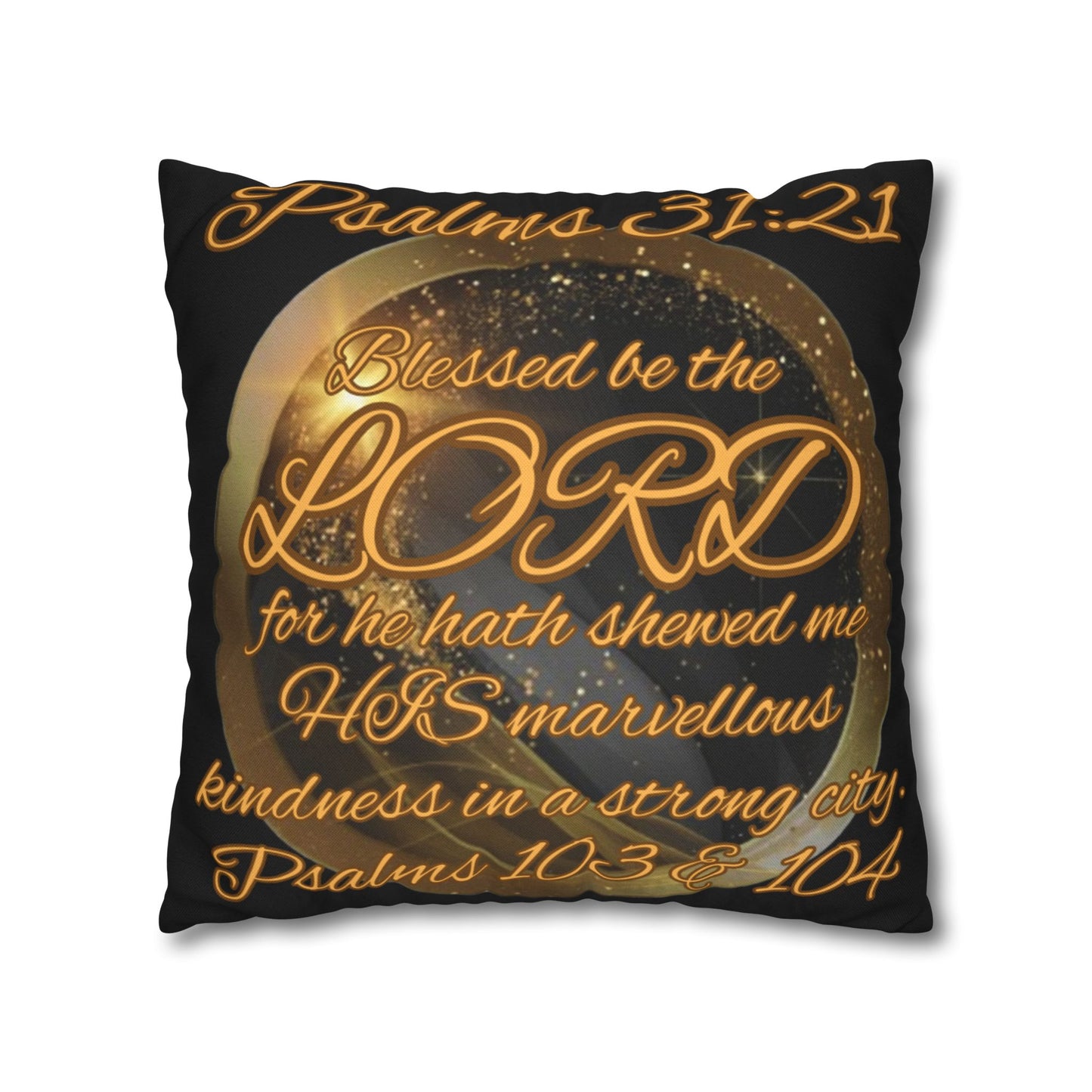 Spun Polyester Square Pillowcase - Blessed