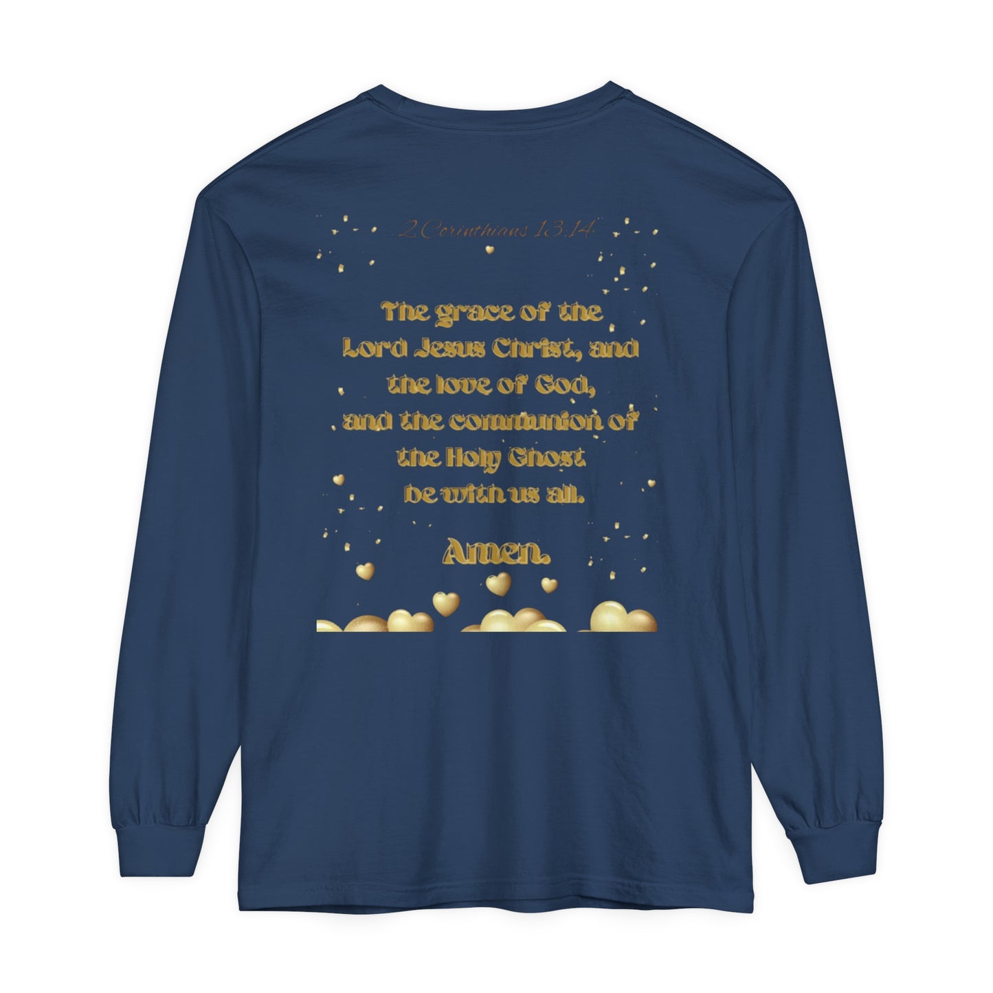 Unisex Garment-dyed Long Sleeve T-Shirt (Love)