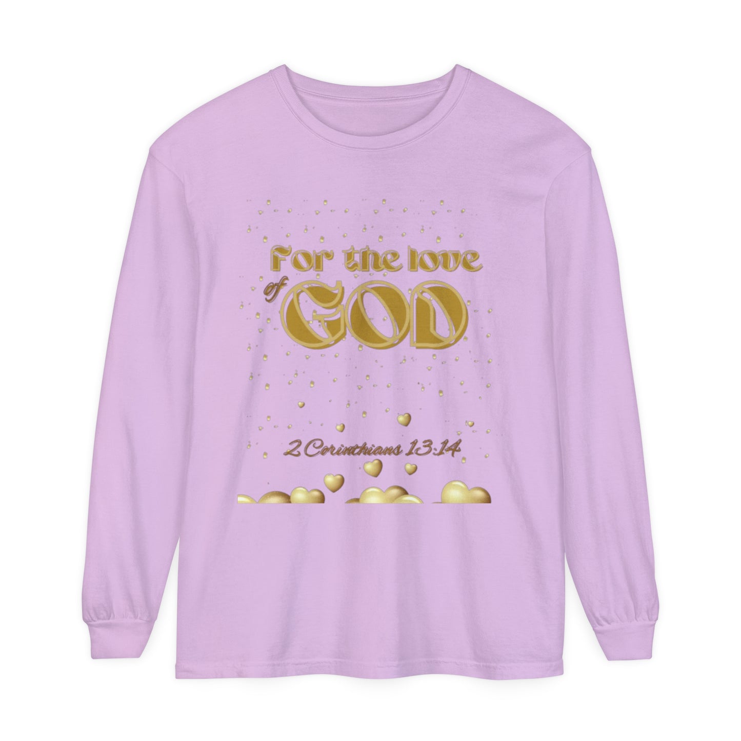 Unisex Garment-dyed Long Sleeve T-Shirt (Love)