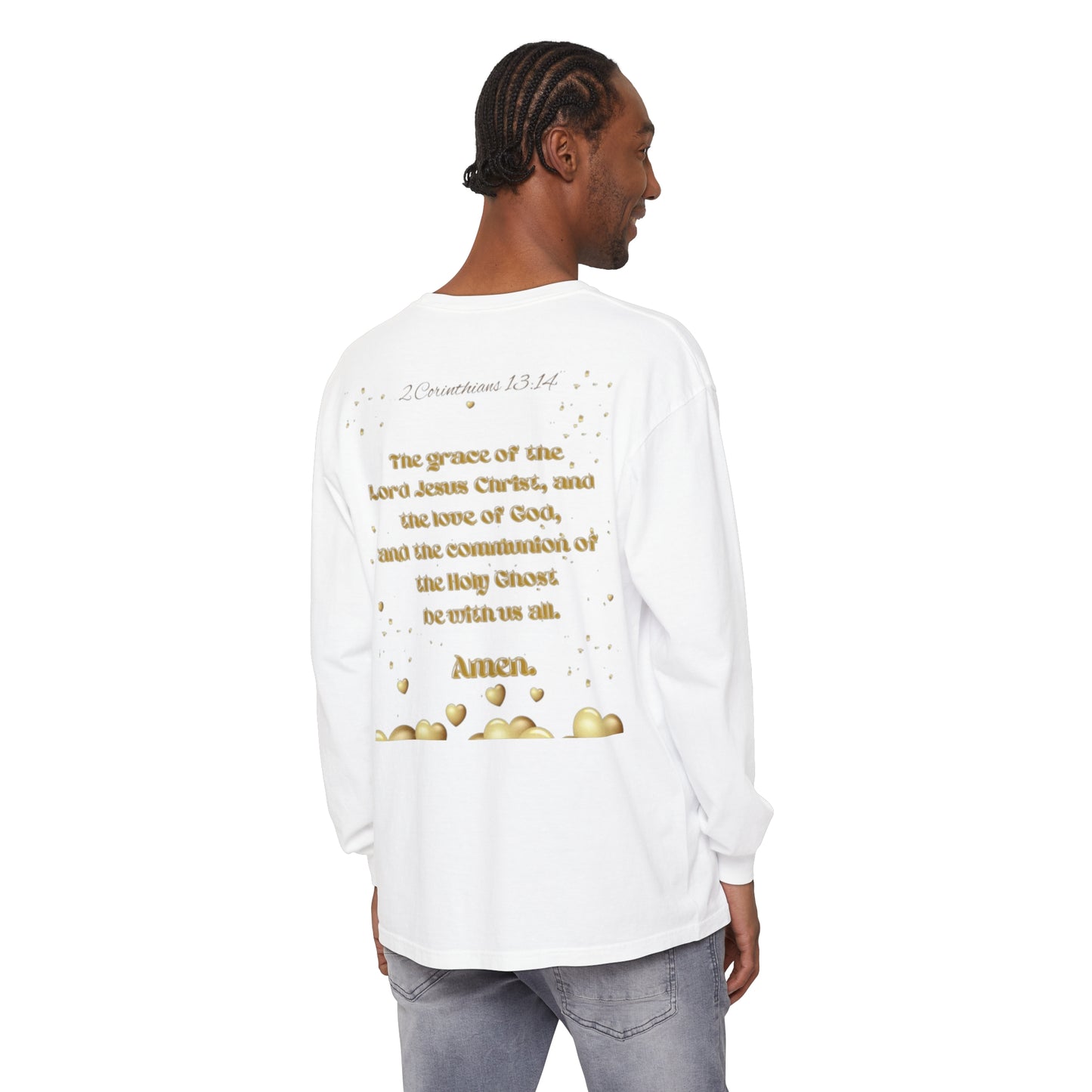 Unisex Garment-dyed Long Sleeve T-Shirt (Love)