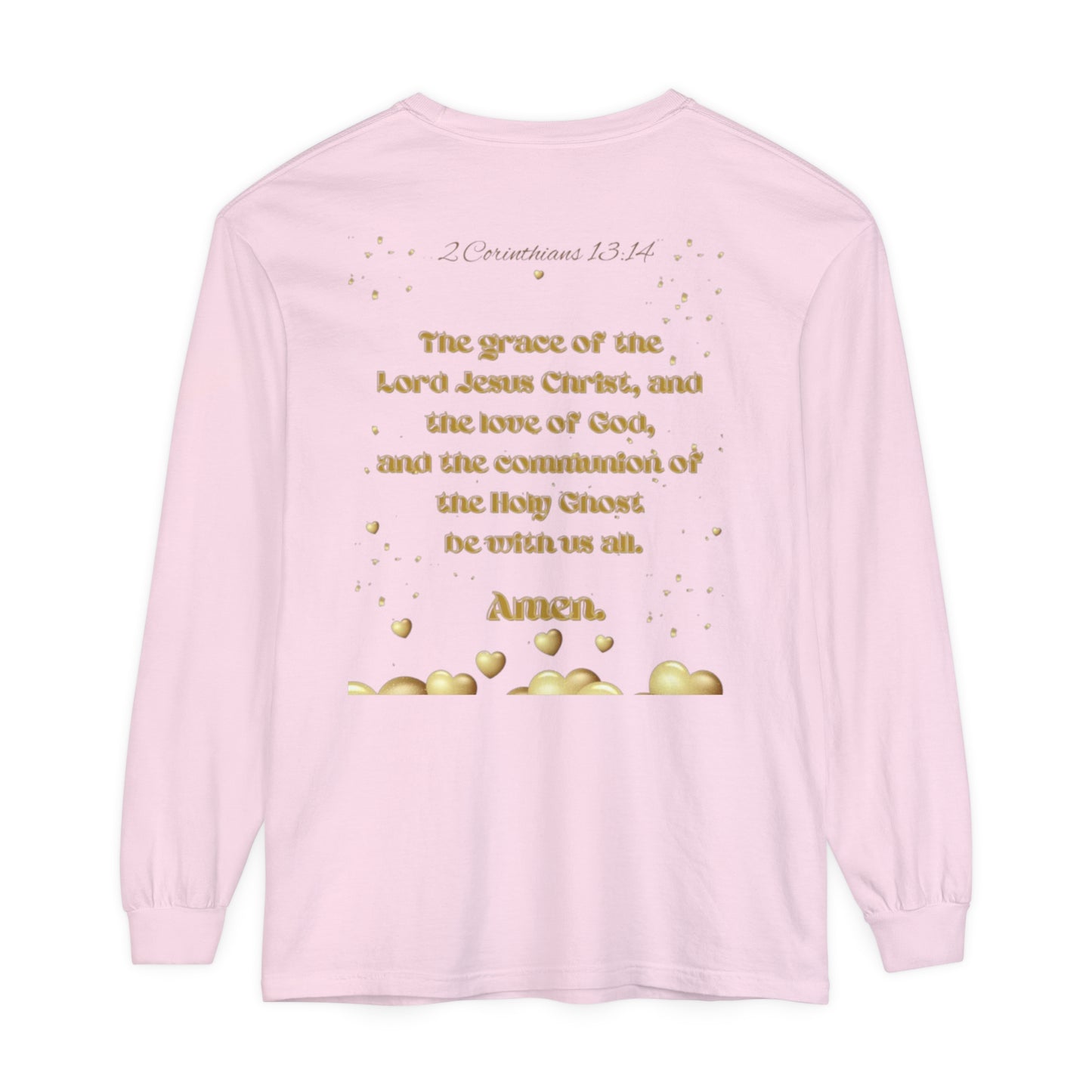 Unisex Garment-dyed Long Sleeve T-Shirt (Love)