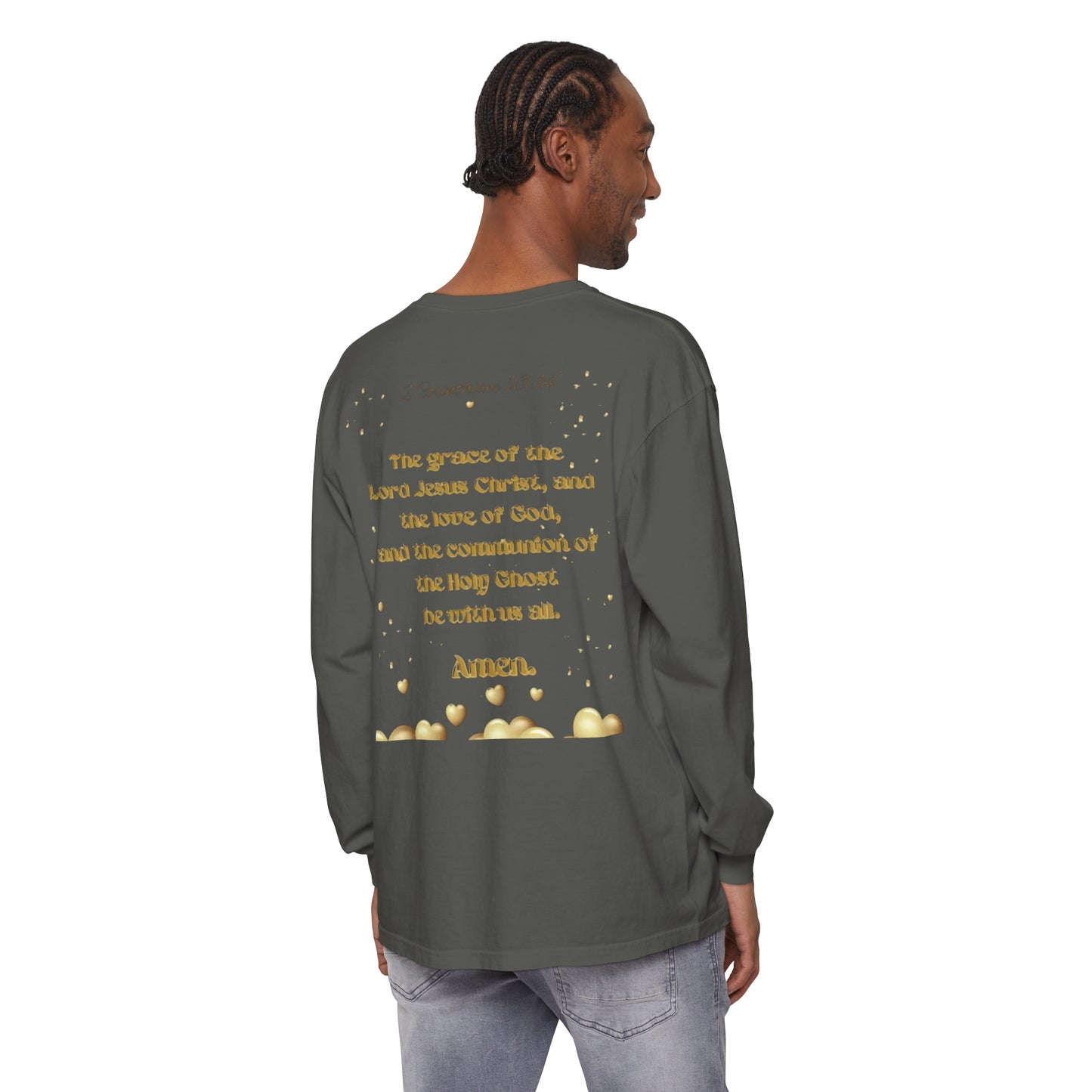 Unisex Garment-dyed Long Sleeve T-Shirt (Love)