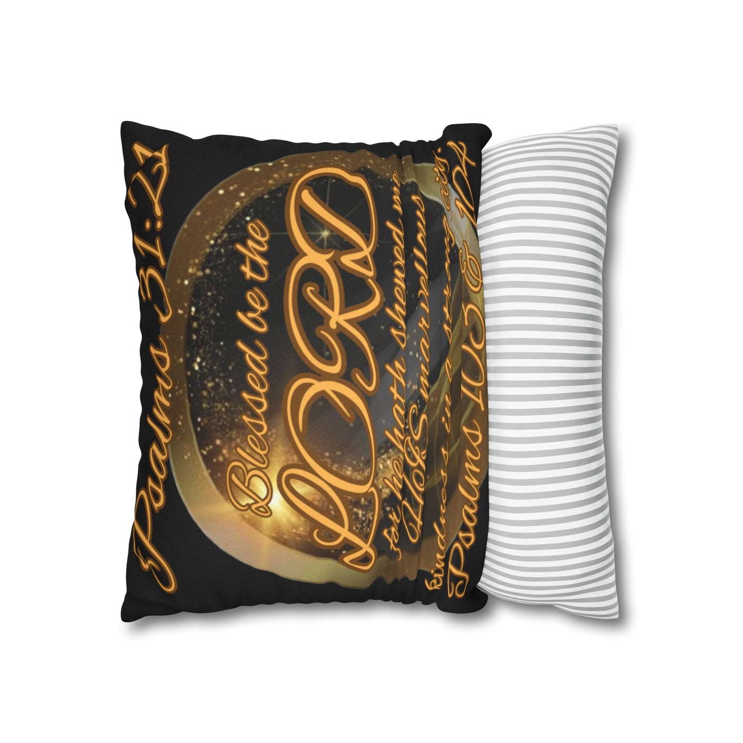 Spun Polyester Square Pillowcase - Blessed