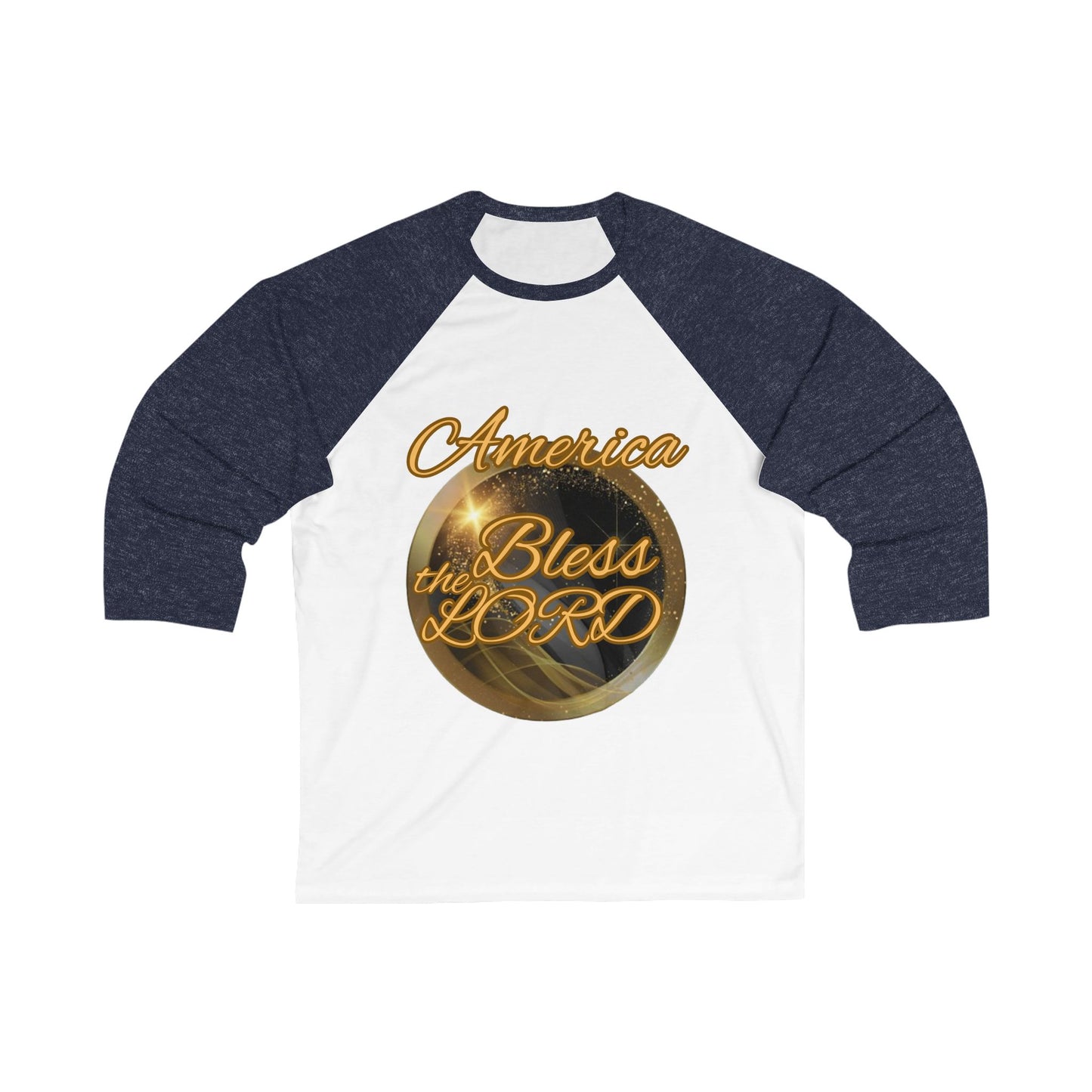 Unisex 3\4 Sleeve Baseball Tee (America-Blessed)