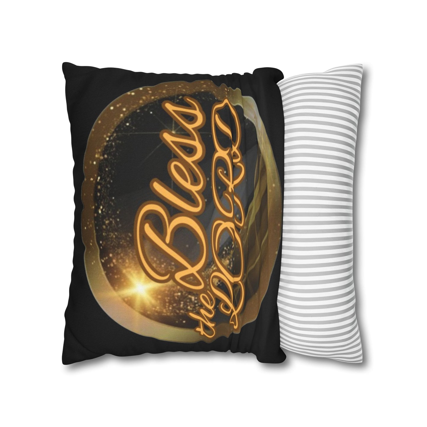 Spun Polyester Square Pillowcase - Blessed