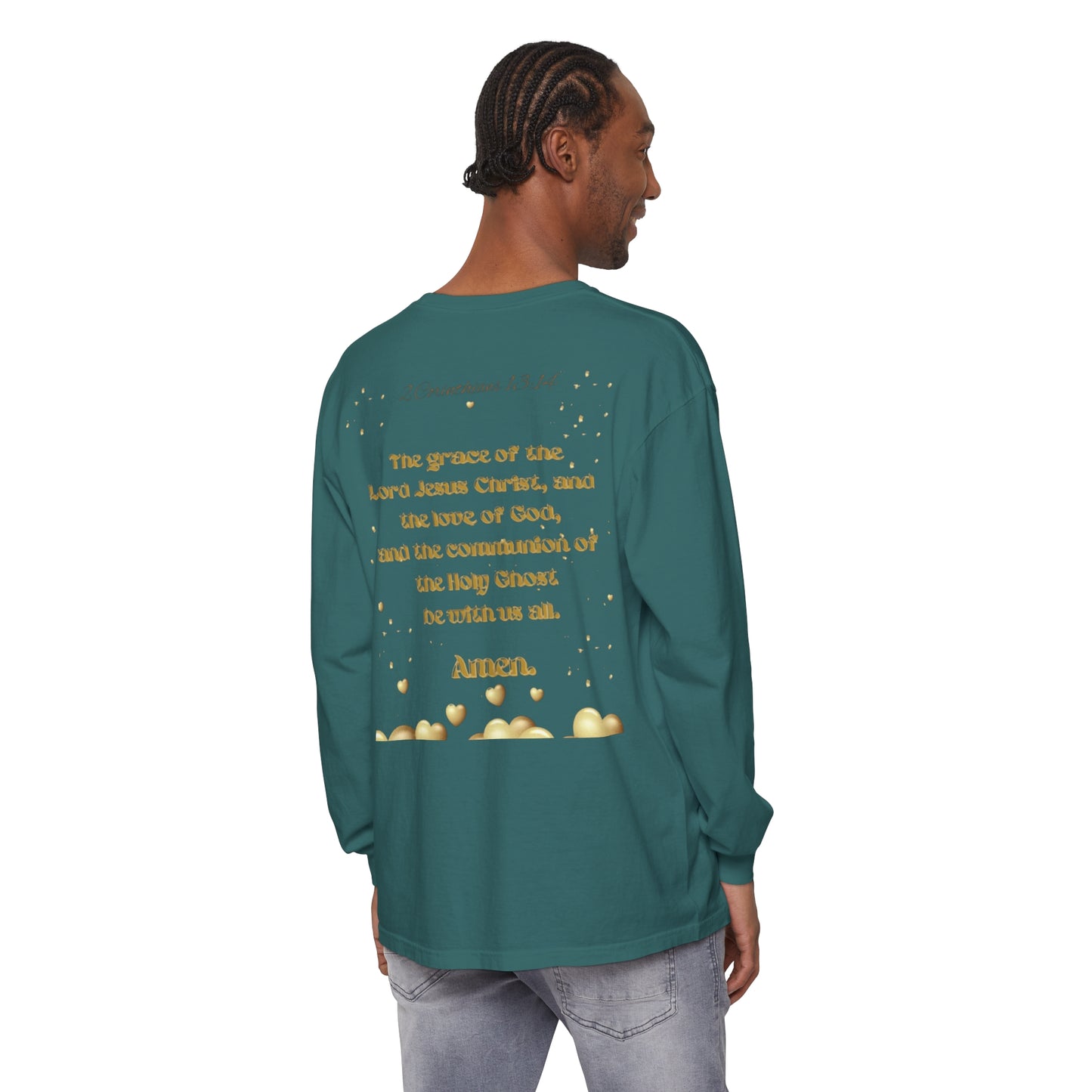 Unisex Garment-dyed Long Sleeve T-Shirt (Love)