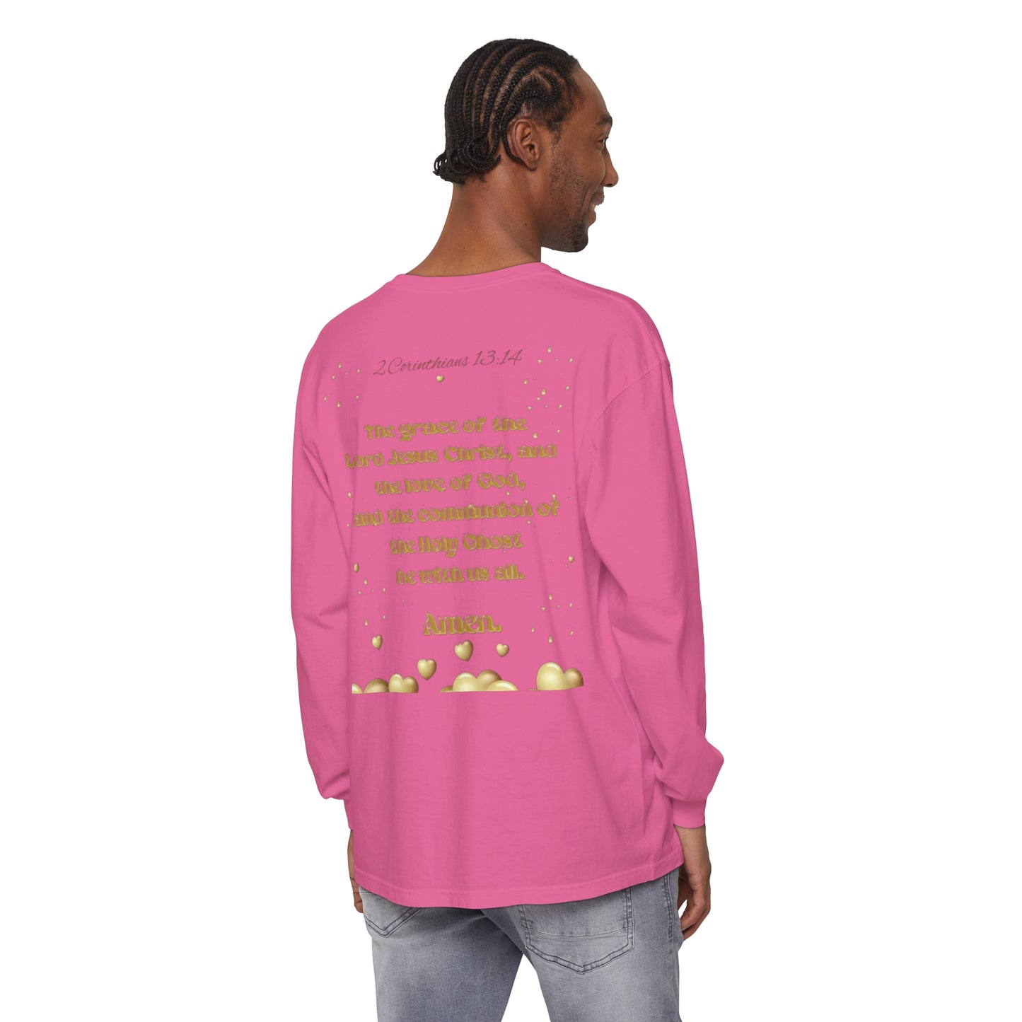 Unisex Garment-dyed Long Sleeve T-Shirt (Love)
