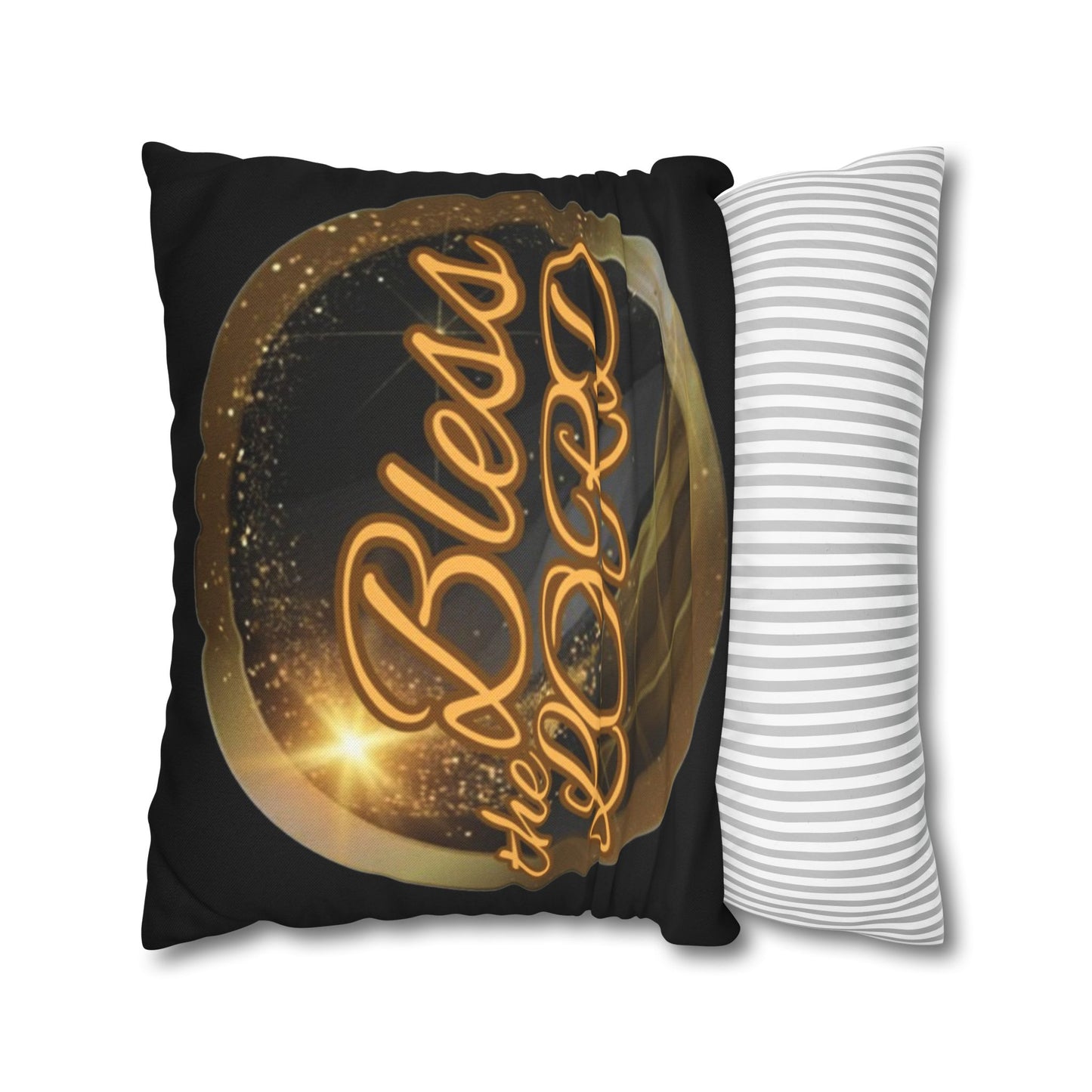 Spun Polyester Square Pillowcase - Blessed