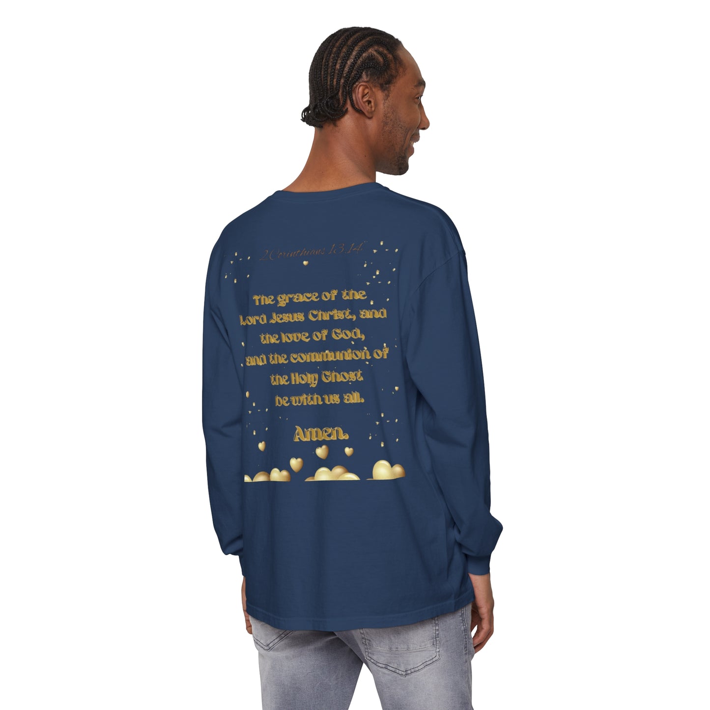 Unisex Garment-dyed Long Sleeve T-Shirt (Love)