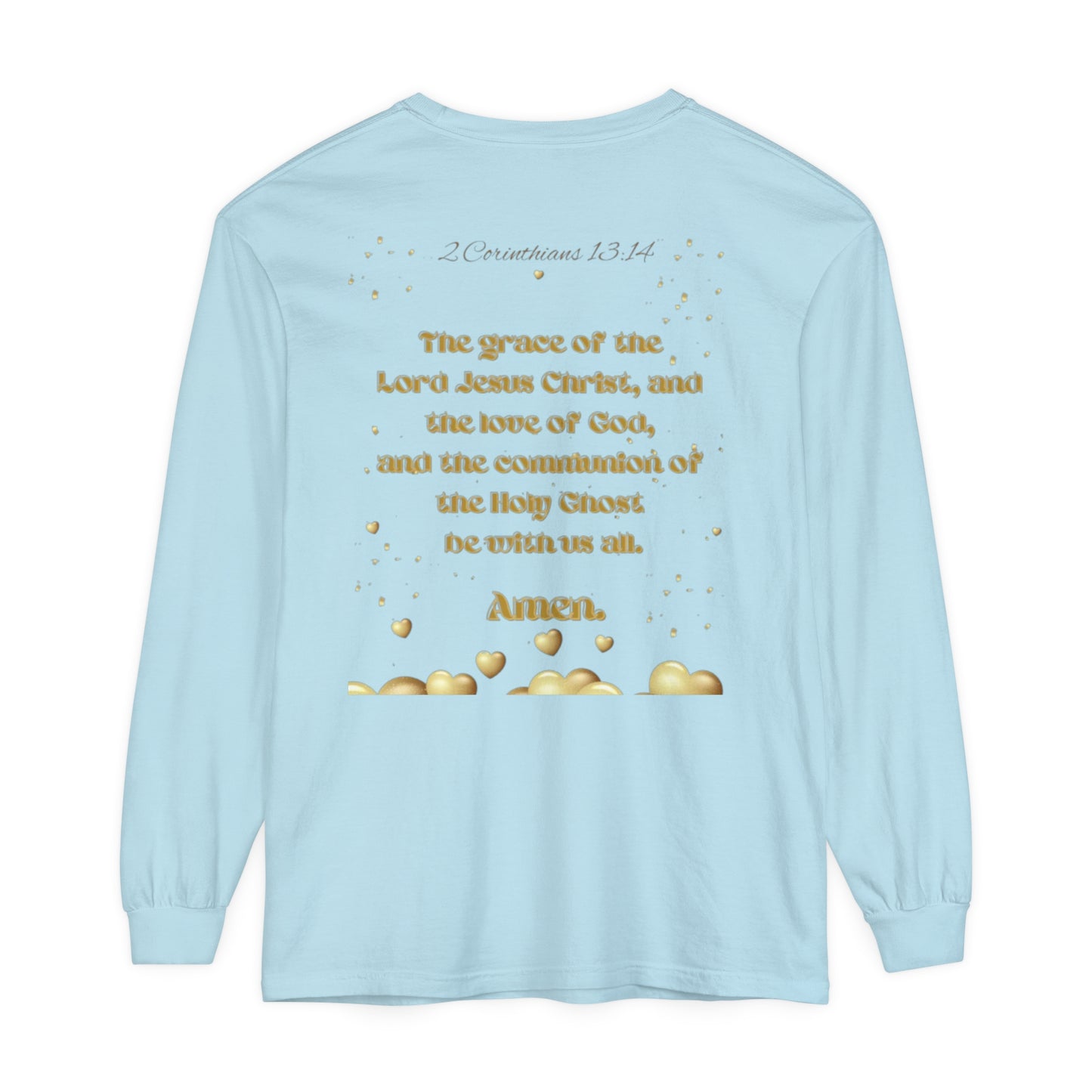 Unisex Garment-dyed Long Sleeve T-Shirt (Love)