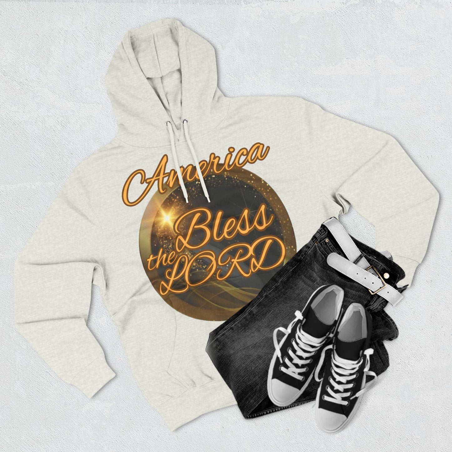 Three-Panel Fleece Hoodie (America-Blessed)