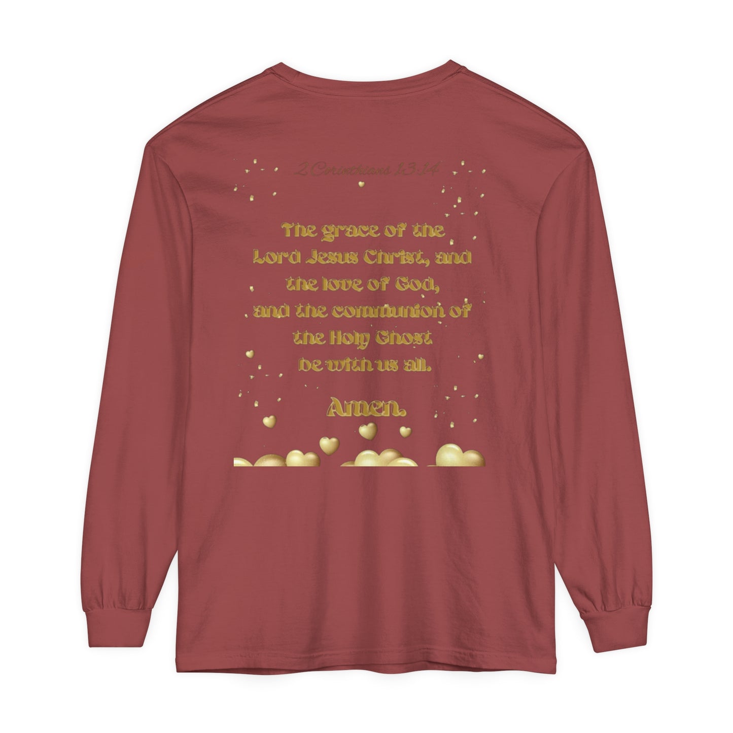 Unisex Garment-dyed Long Sleeve T-Shirt (Love)