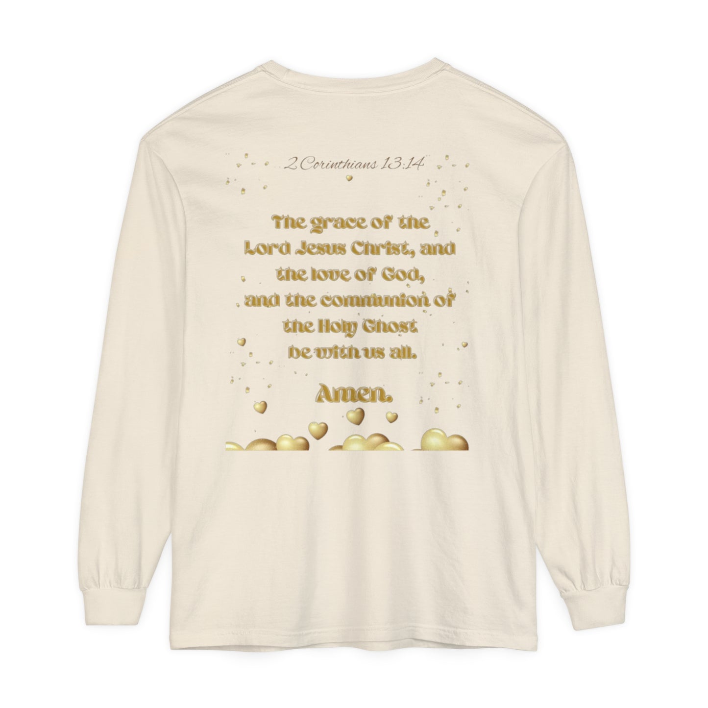 Unisex Garment-dyed Long Sleeve T-Shirt (Love)