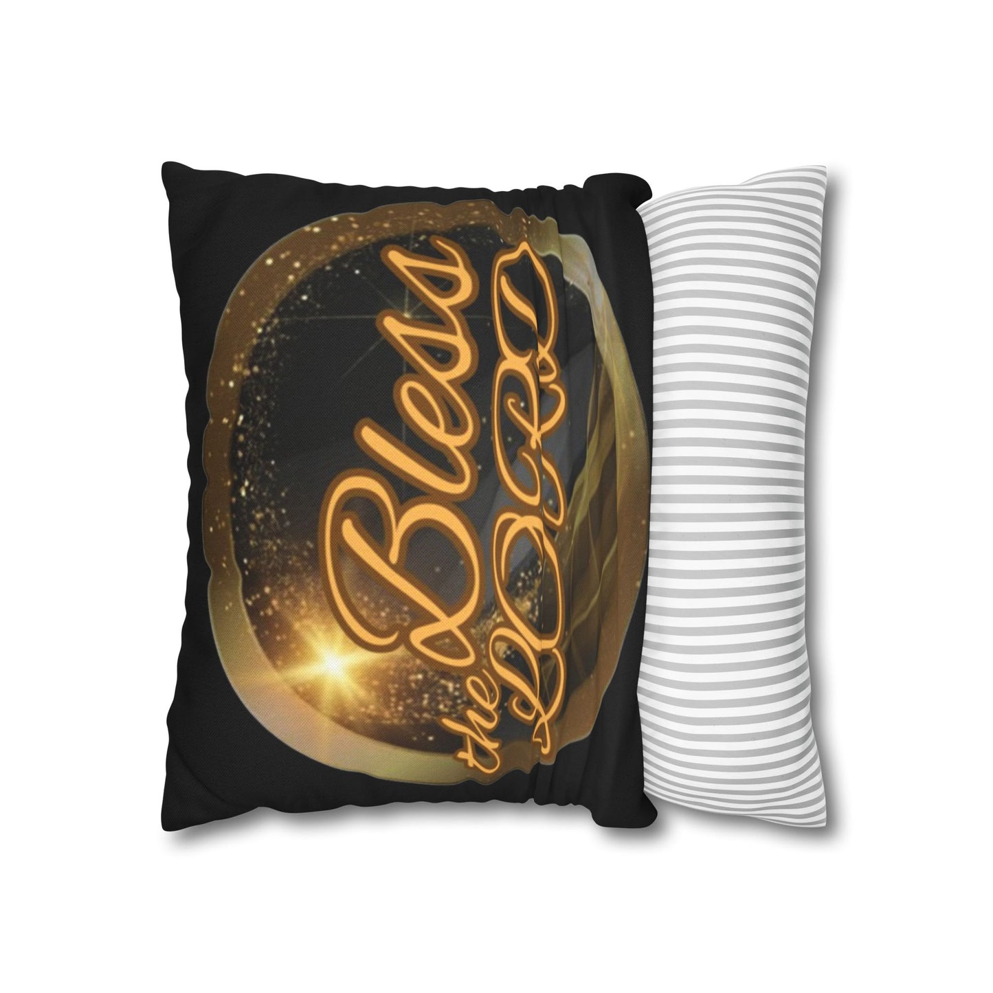 Spun Polyester Square Pillowcase - Blessed