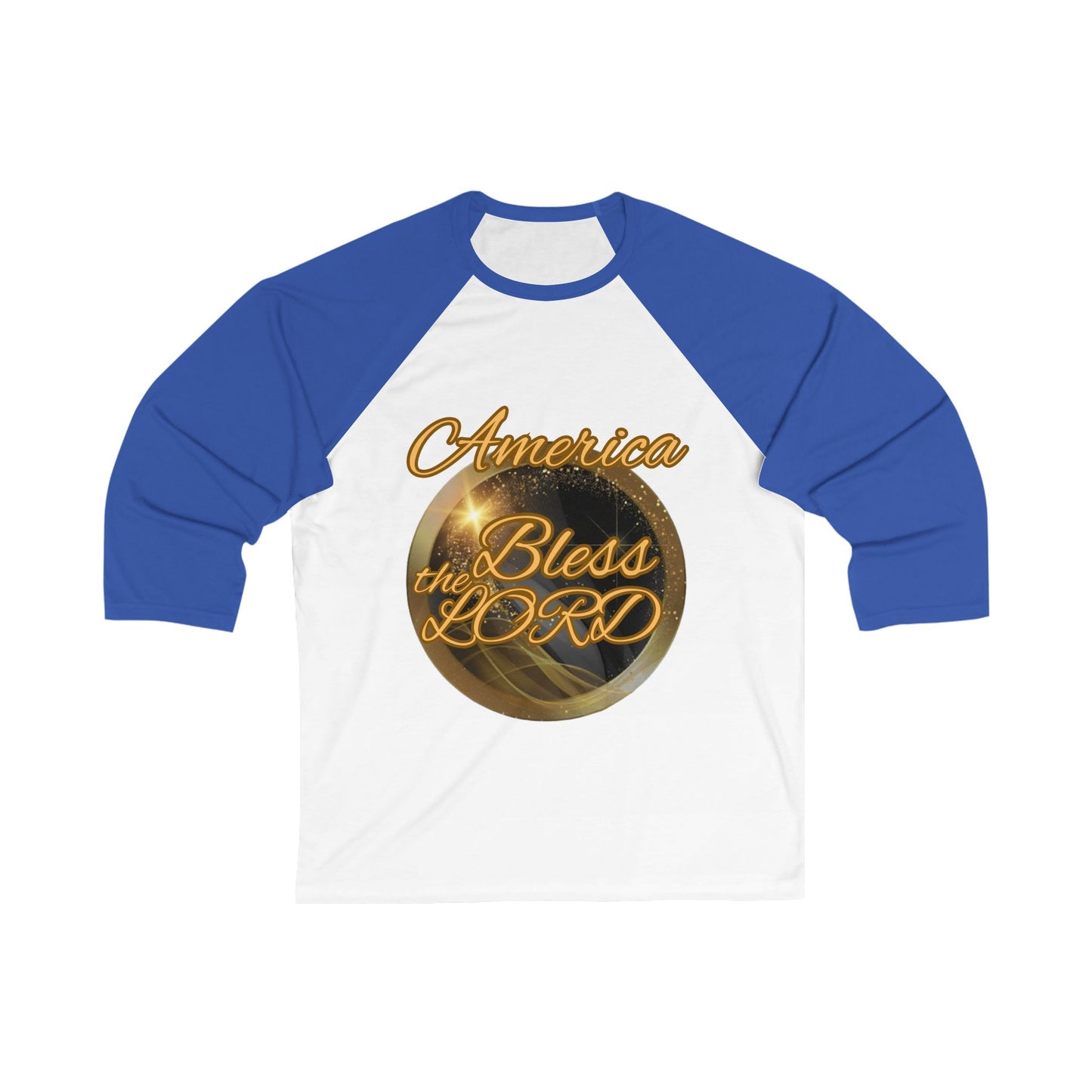 Unisex 3\4 Sleeve Baseball Tee (America-Blessed)