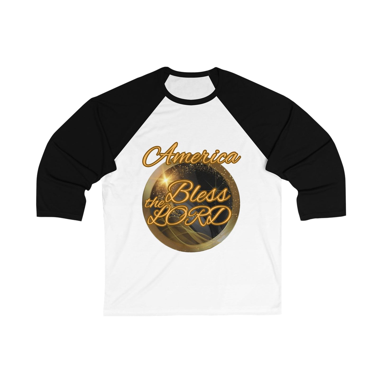 Unisex 3\4 Sleeve Baseball Tee (America-Blessed)