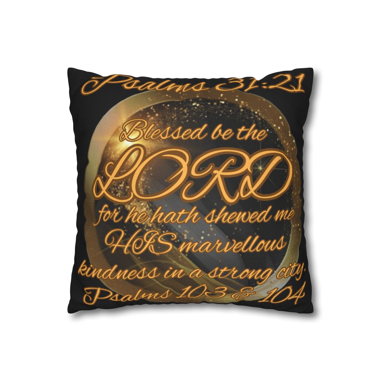 Spun Polyester Square Pillowcase - Blessed