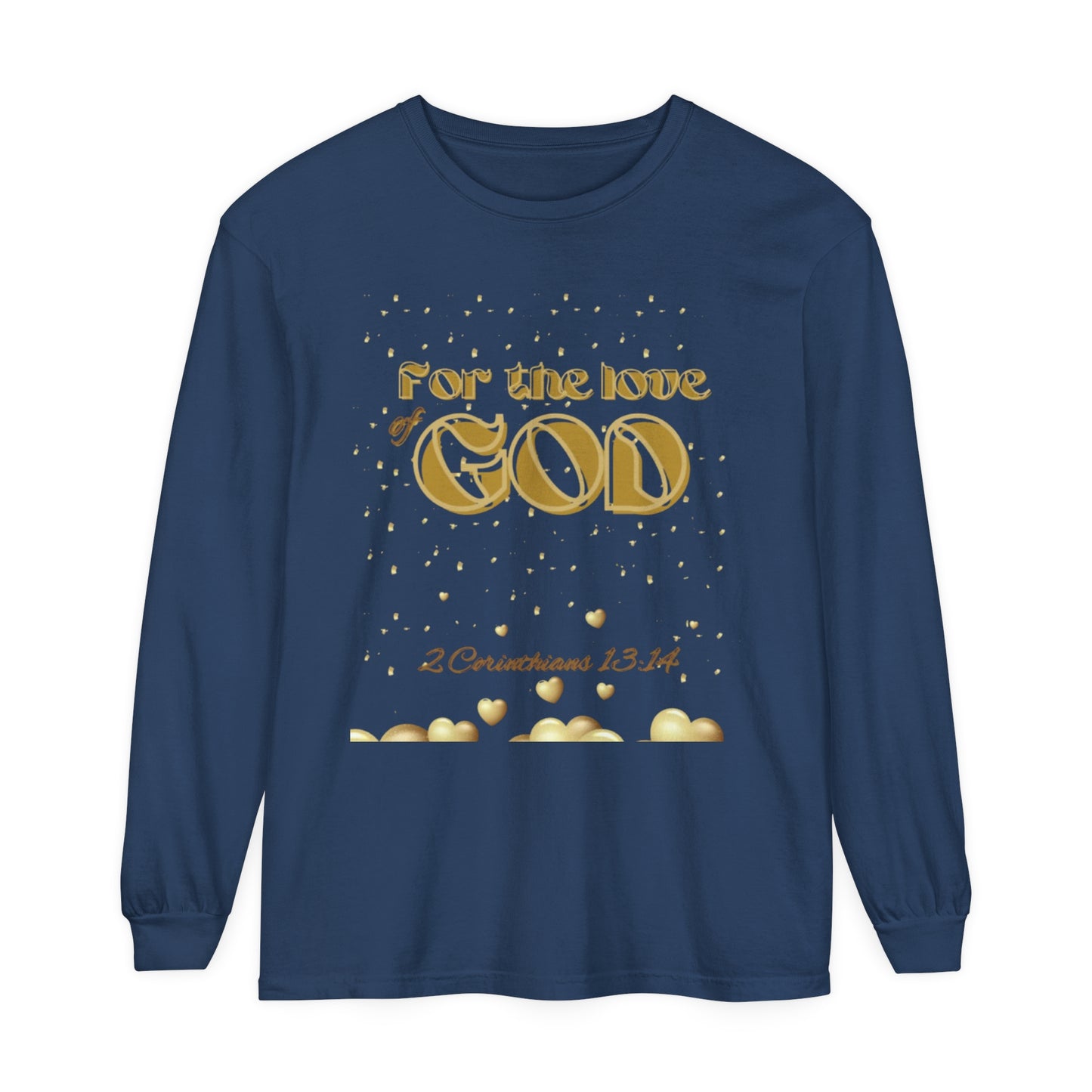 Unisex Garment-dyed Long Sleeve T-Shirt (Love)