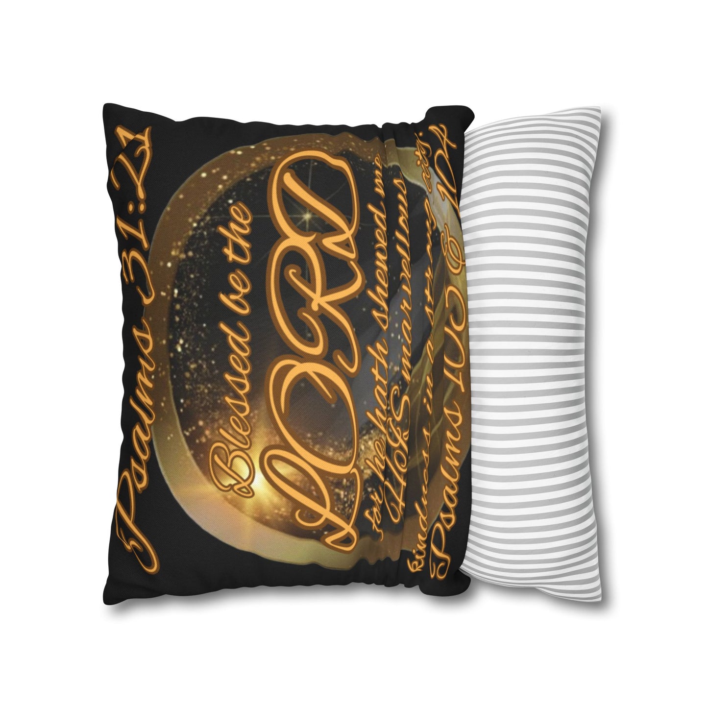 Spun Polyester Square Pillowcase - Blessed